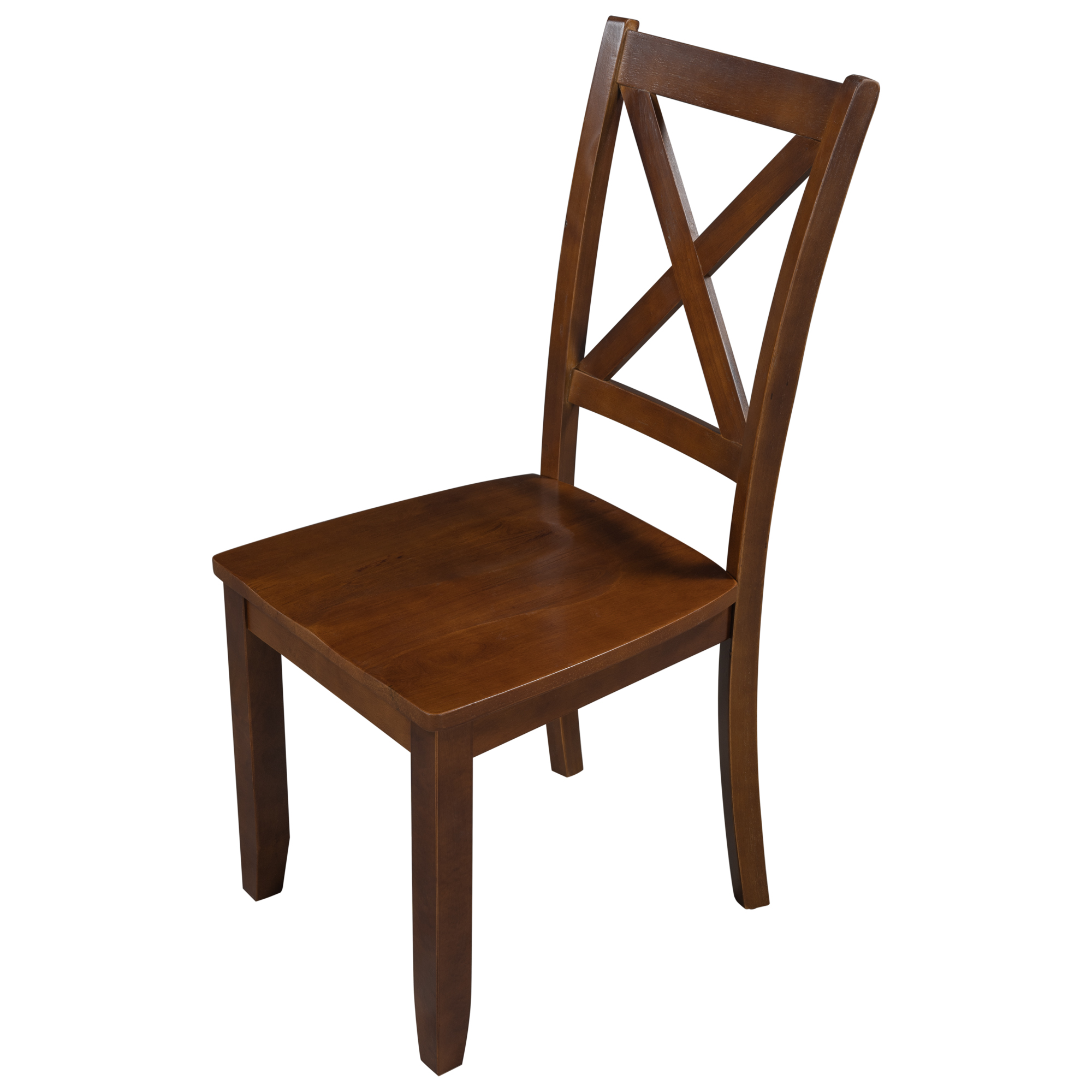 2-Piece X-Back Wood Breakfast Nook Dining Chairs for Small Places, Brown-Boyel Living