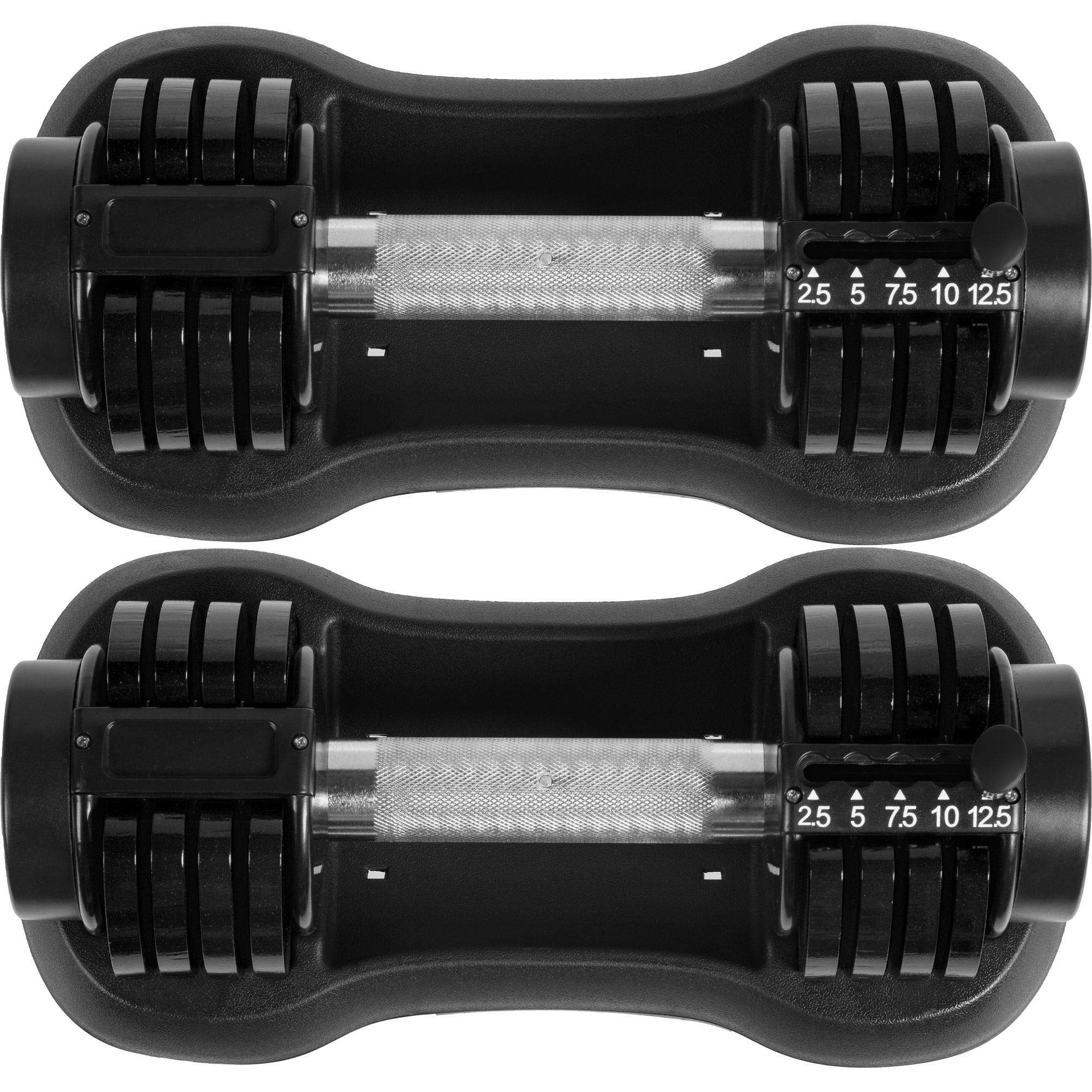 Pair of 12.5 Lbs Adjustable Dumbbell with Handle and Weight Plate for Home Gym black-Boyel Living