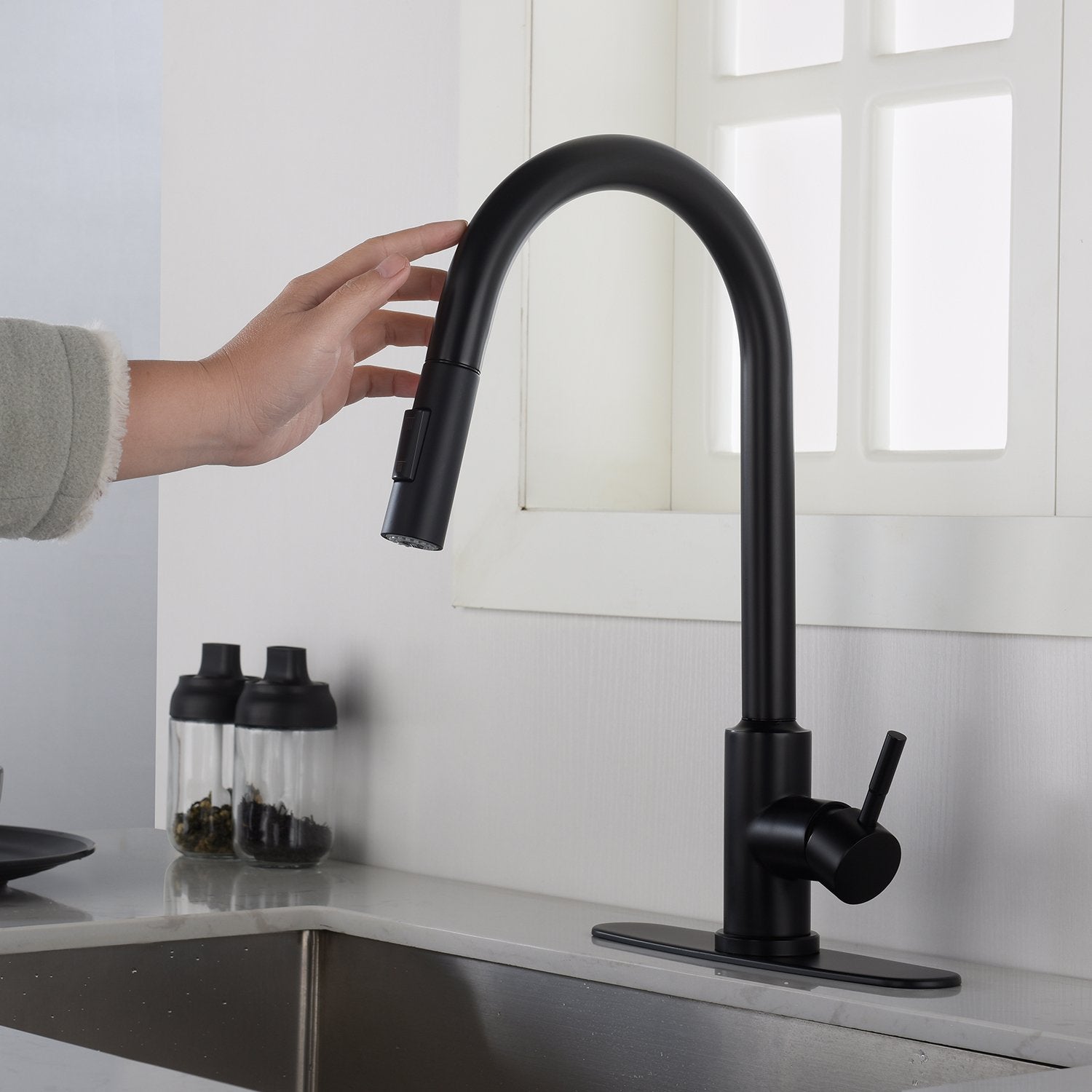 Touch Kitchen Faucet with Pull Down Sprayer-Boyel Living
