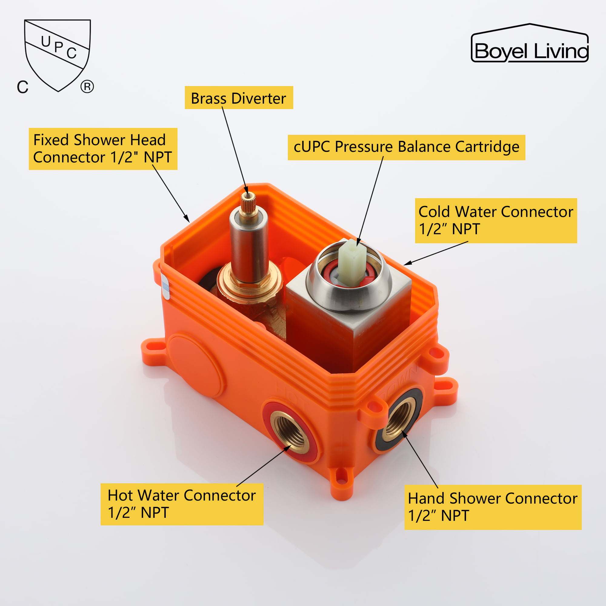 Boyel Living 10 in. 2.5 GPM Wall Mount Rain Dual Shower Heads Shower System in Brushed Nickel/Matte Black-Boyel Living