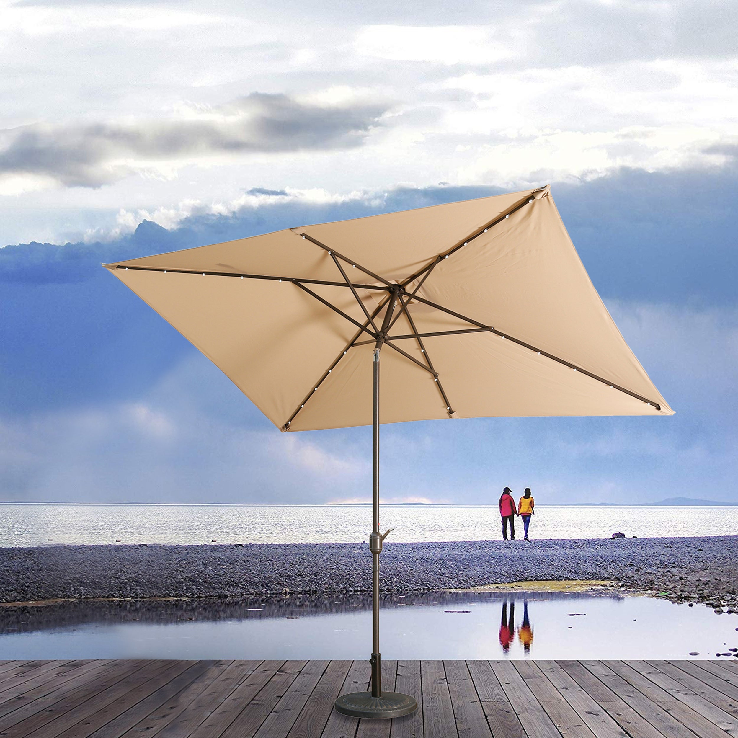 10' x 6'5 Rectangular Lighted Market Umbrella-Boyel Living
