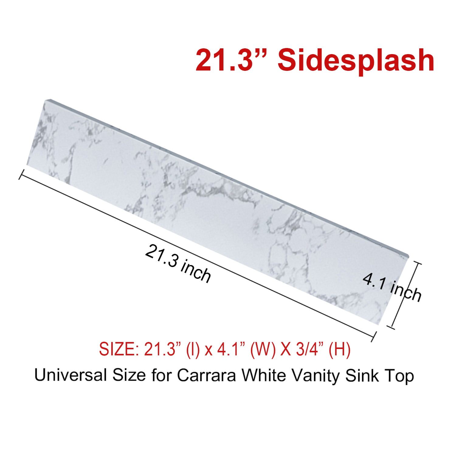 Carrara White Engineered Stone Vanity Top Side Splash-Boyel Living