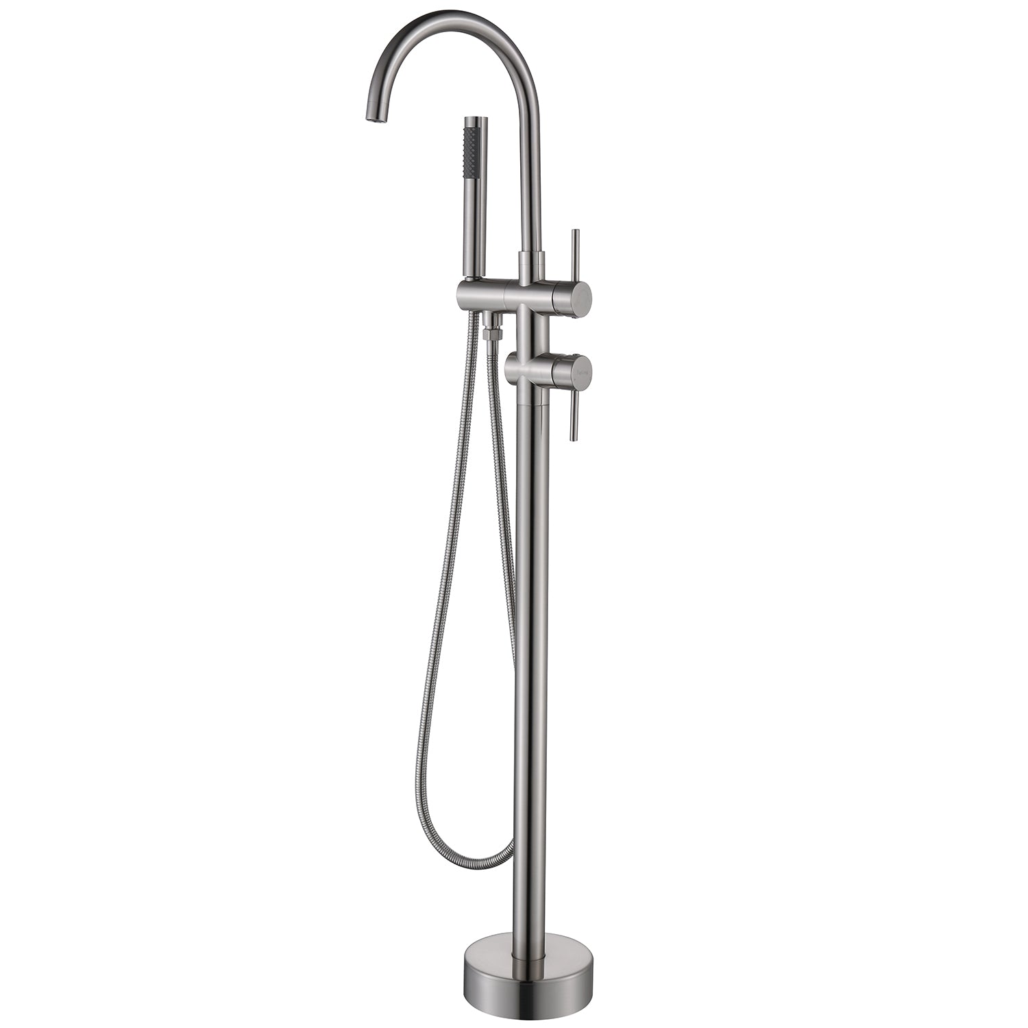 Boyel Living Floor-Mount Tub Faucet with Hand Shower in Brushed Nickel-Boyel Living