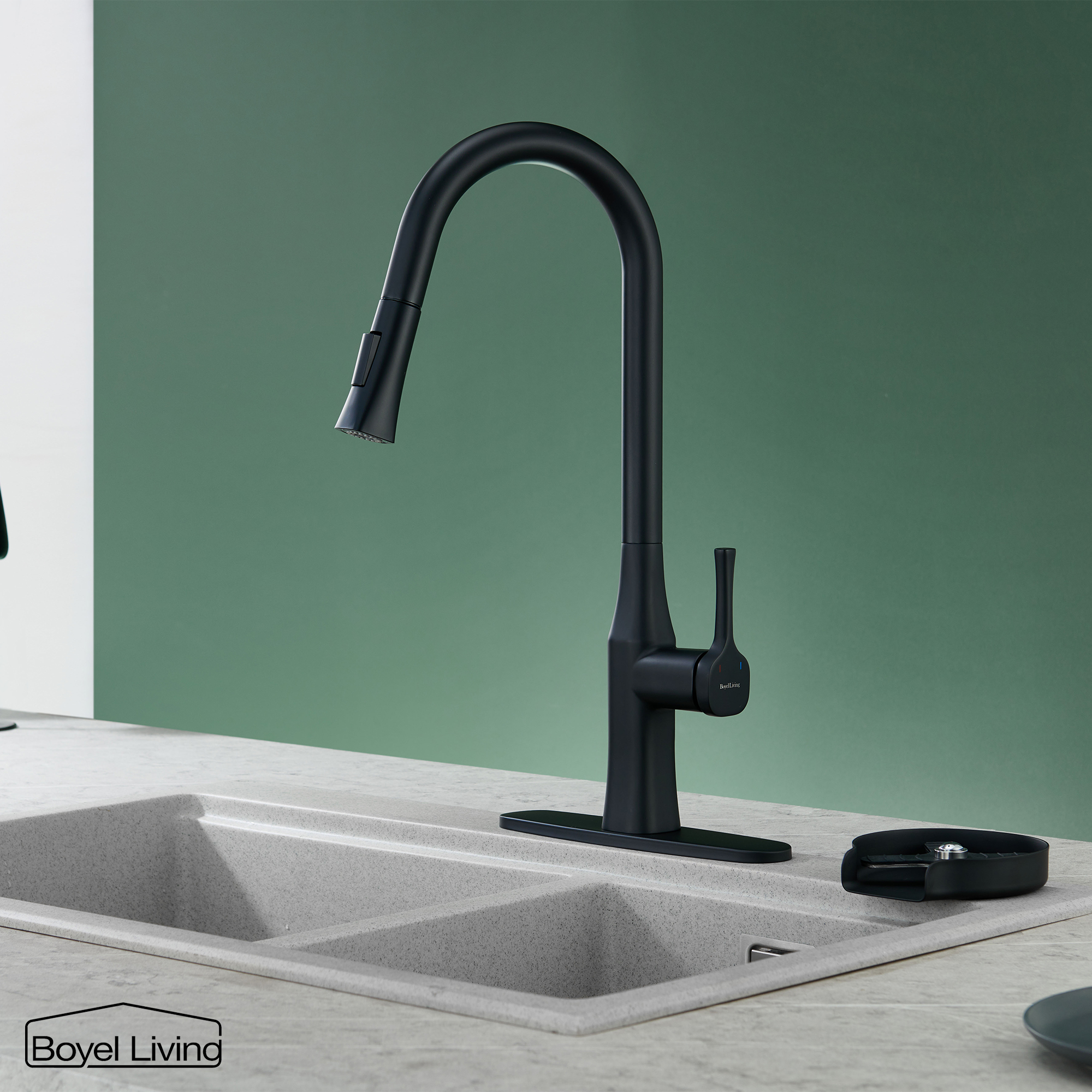 Boyel Living Single Handle Pull Down Sprayer Kitchen Faucet