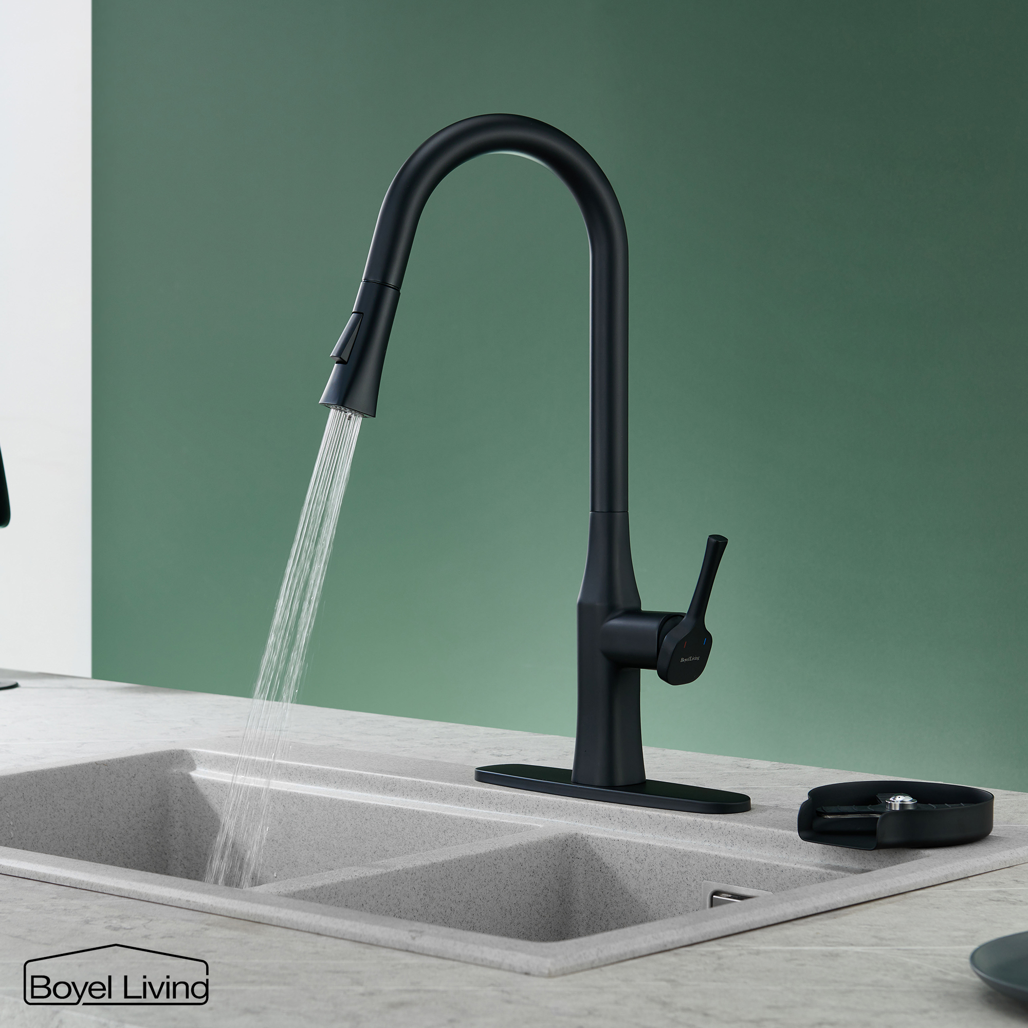 Boyel Living Single Handle Pull Down Sprayer Kitchen Faucet