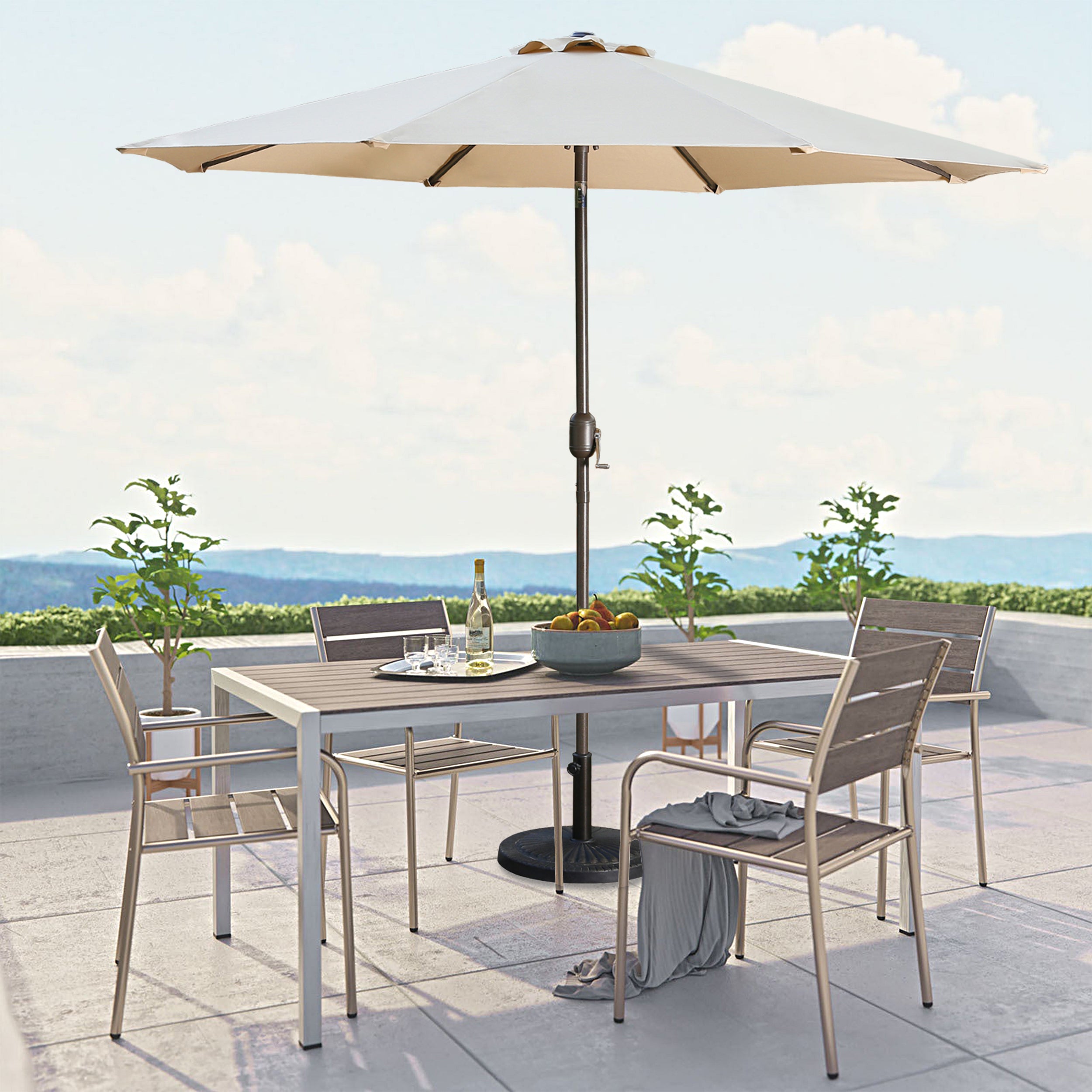 9ft Patio Umbrella Outdoor Umbrella Patio Market Umbrella with Push Button Tilt and Crank-Boyel Living