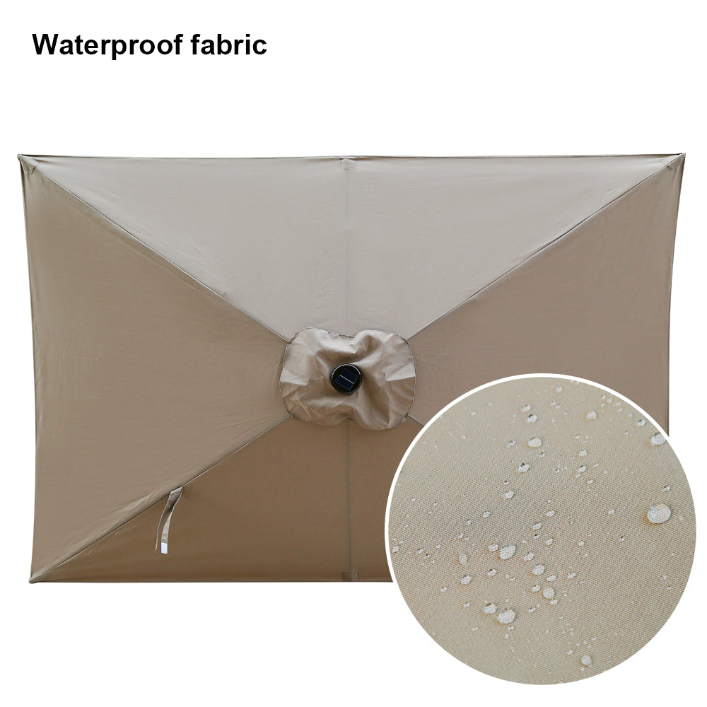 10' x 6'5 Rectangular Lighted Market Umbrella-Boyel Living