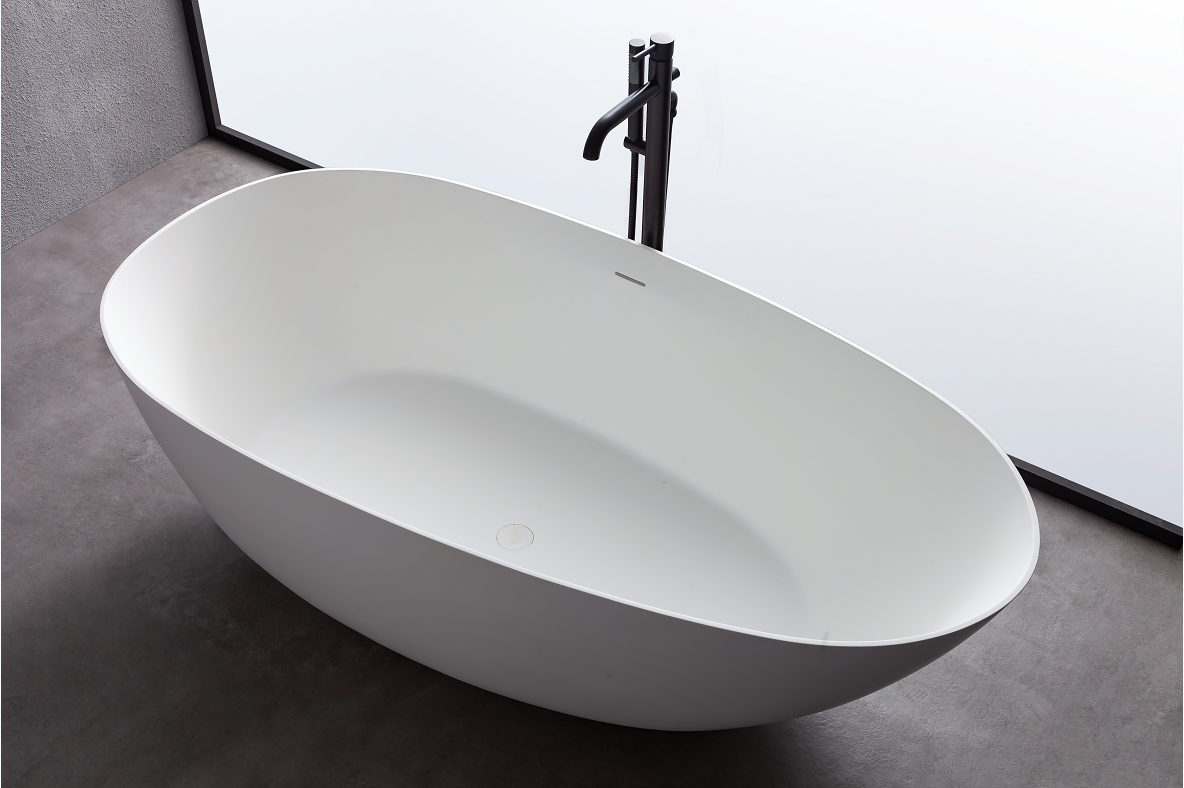 1700mm artificial stone bathtub freestanding bathtub soak bathroom adult bath tub-Boyel Living