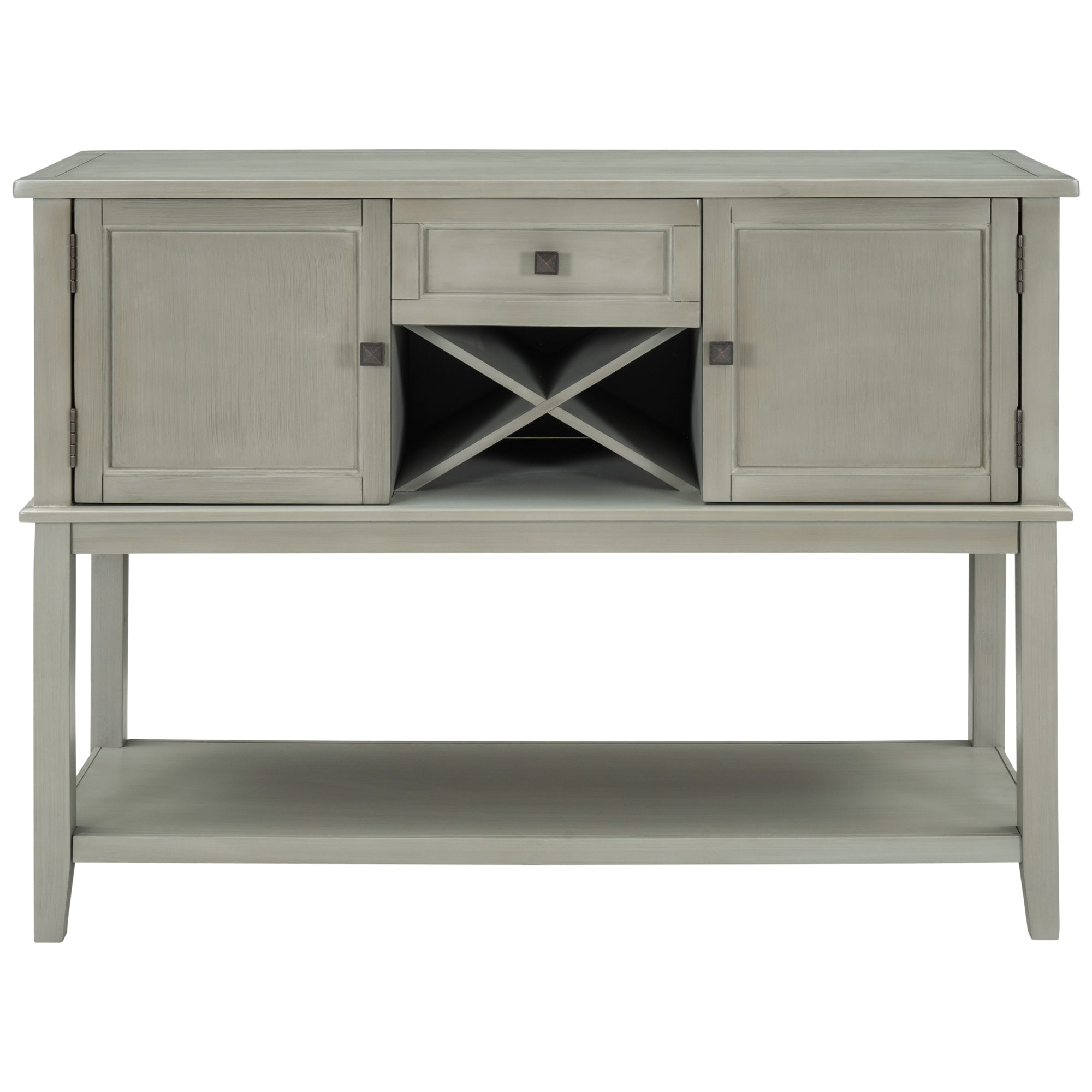Wooden Console Table with Wine Rack Open Shelf Storage Sideboard-Boyel Living