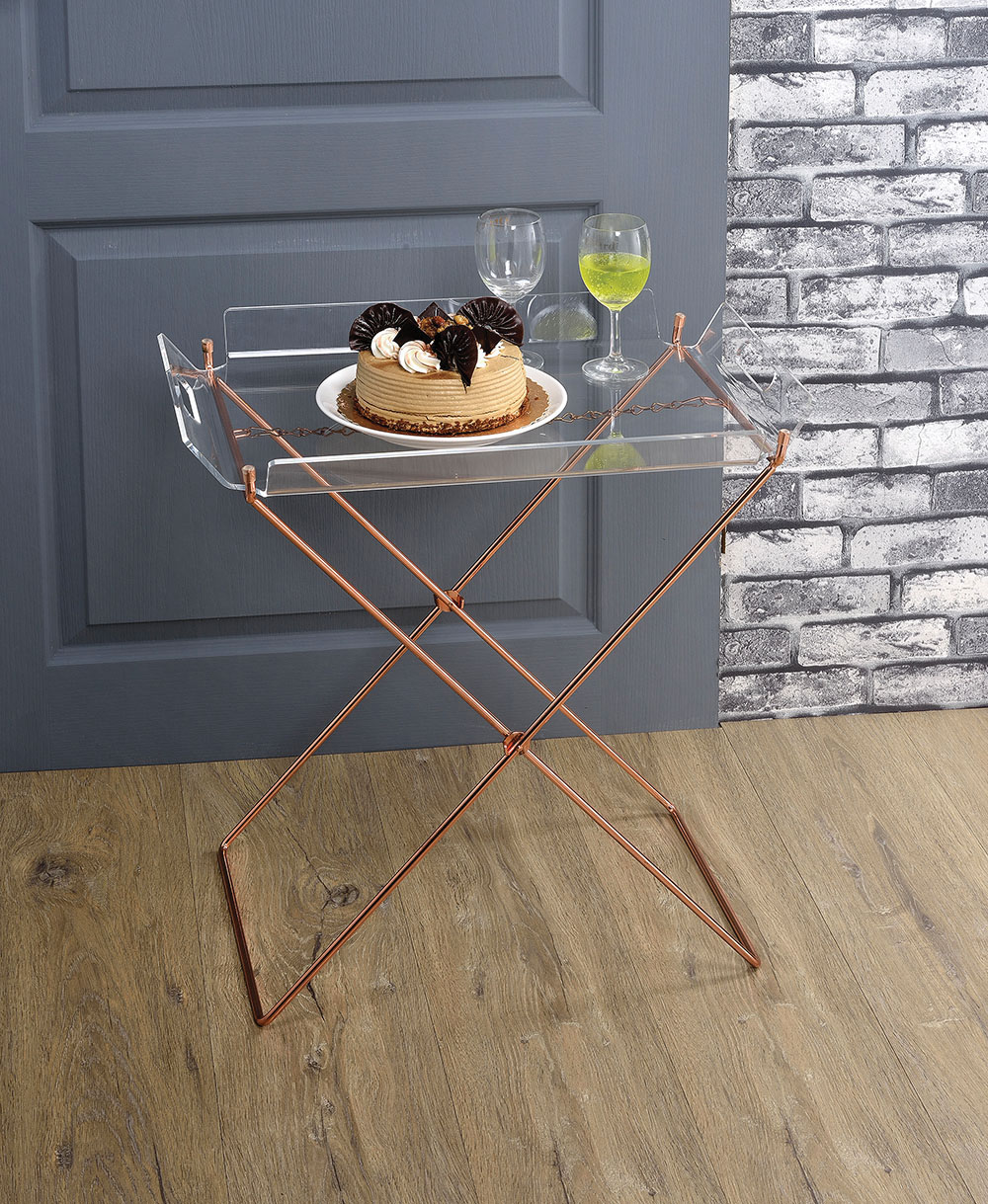 ACME Cercie Tray Table in Clear Acrylic & Copper-Boyel Living