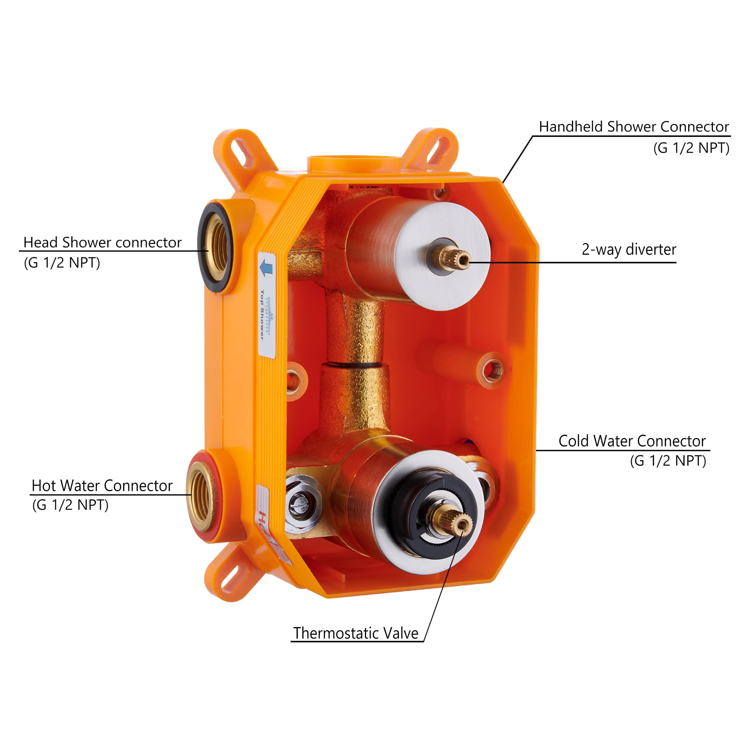 Wall Mount Thermostatic Round Rain Shower System with 5 Spray Patterns Handheld Shower in Brushed Nickel-Boyel Living