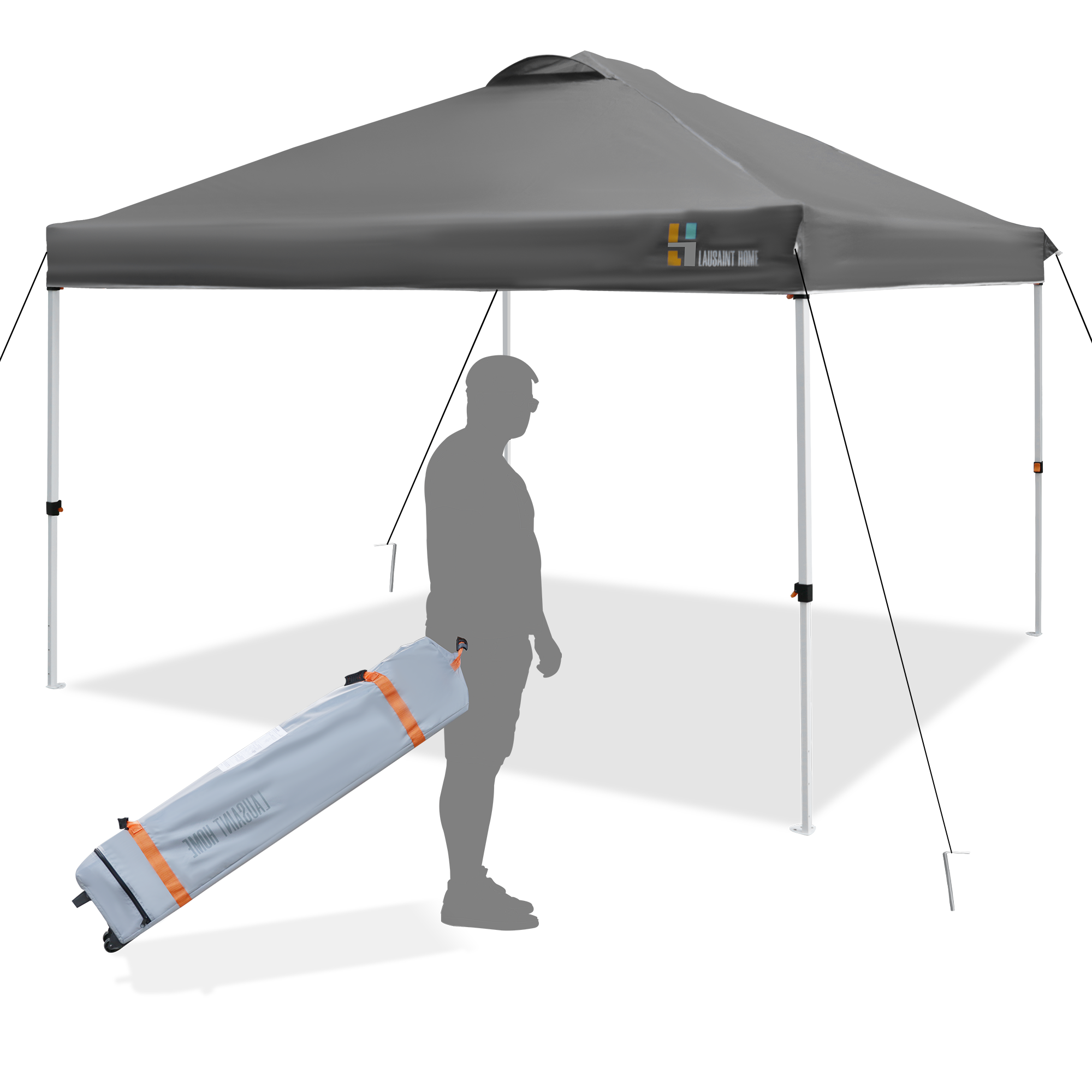 Gray ABCCANOPY 10x10 Canopy Popup Canopy Tent with Easy Set Up Outdoor Canopy 