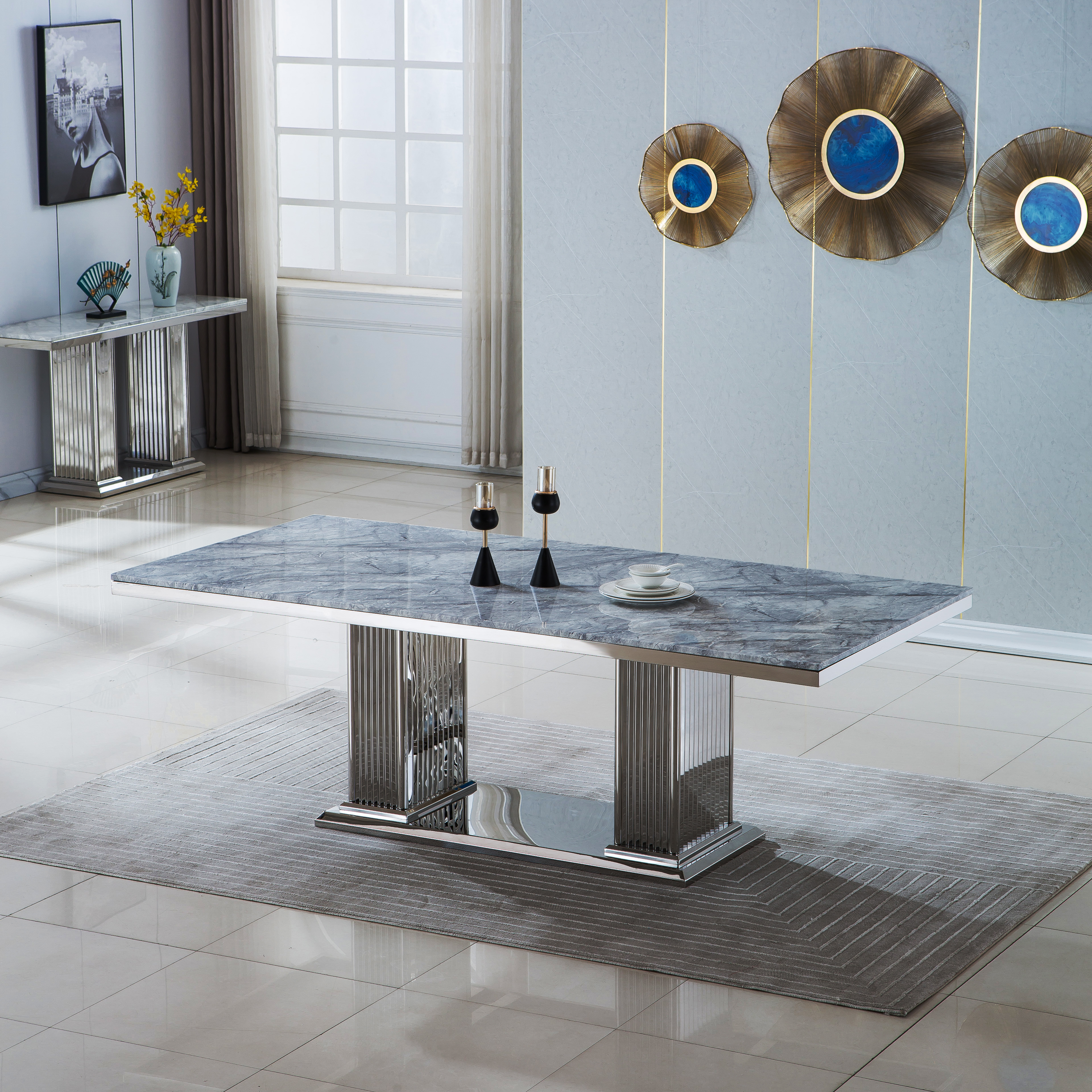 thick marble dining table