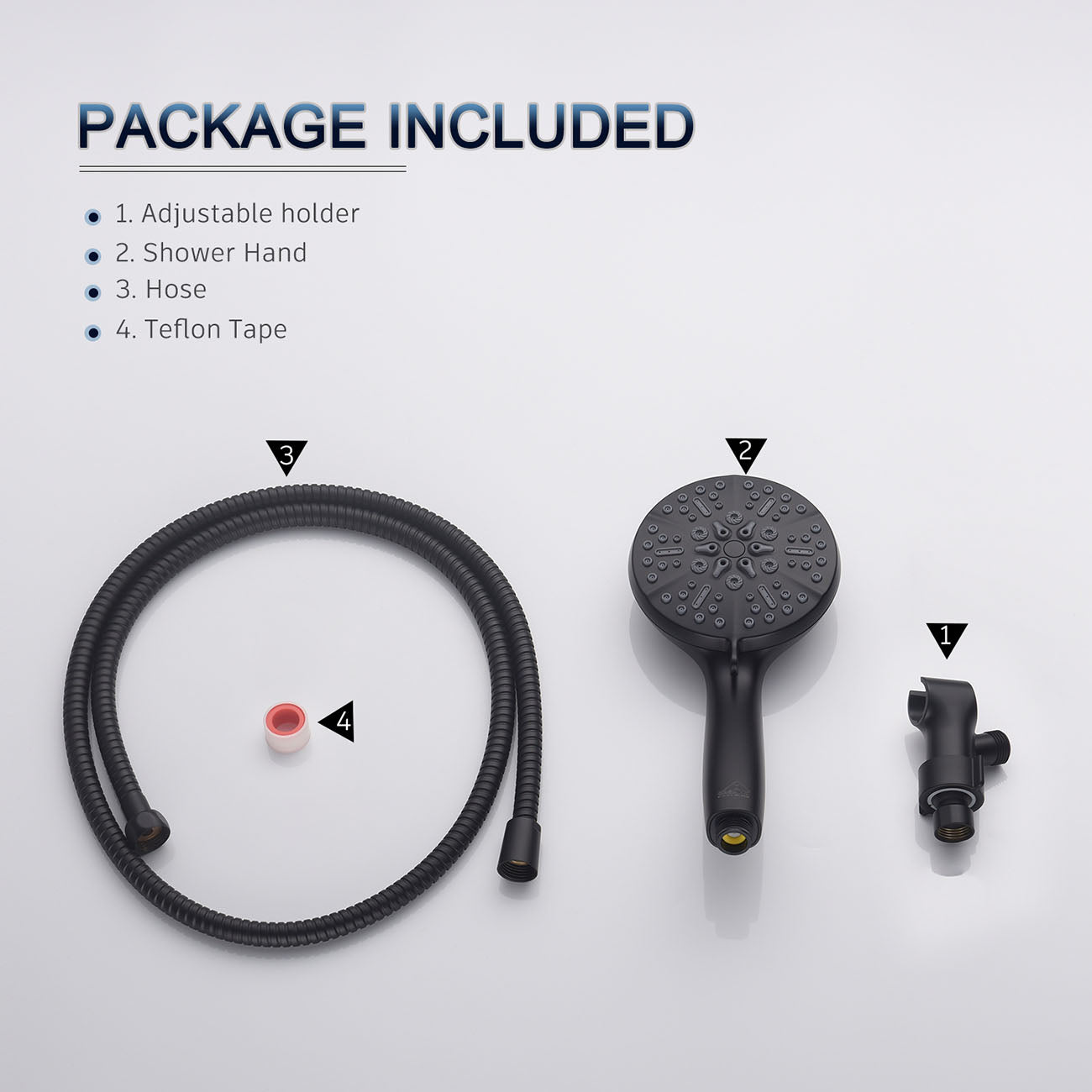 5-Spray Patterns 5 in. High Pressure Wall Mount Handheld Shower Head-Boyel Living