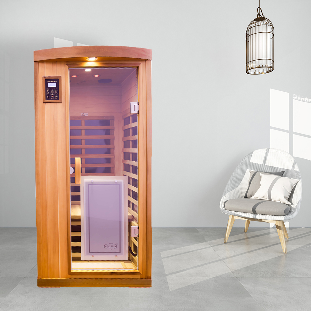 One person red cedar luxury far infrared sauna room-Boyel Living