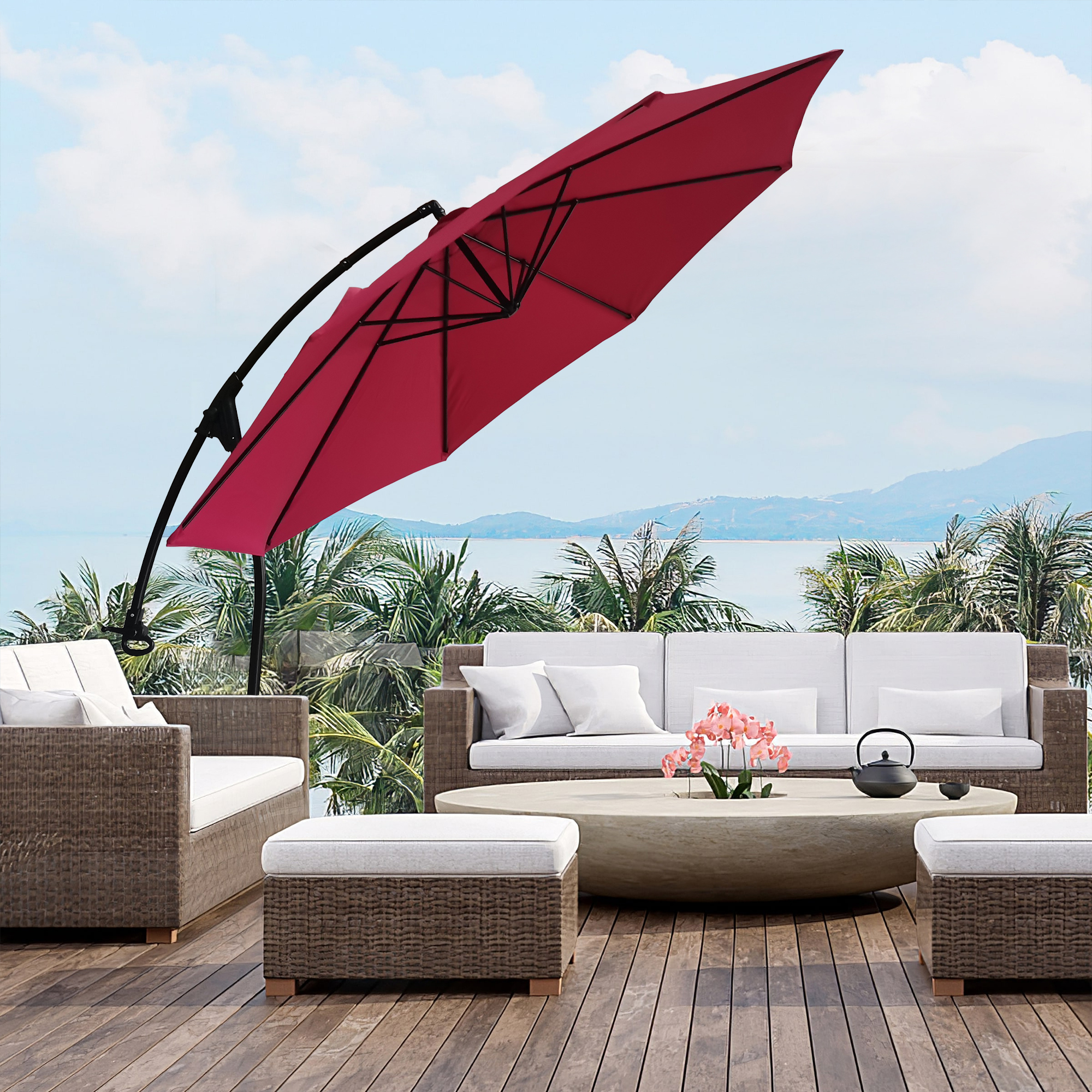 Boyel Living 11-ft Cantilever Patio Umbrella with Base-Boyel Living