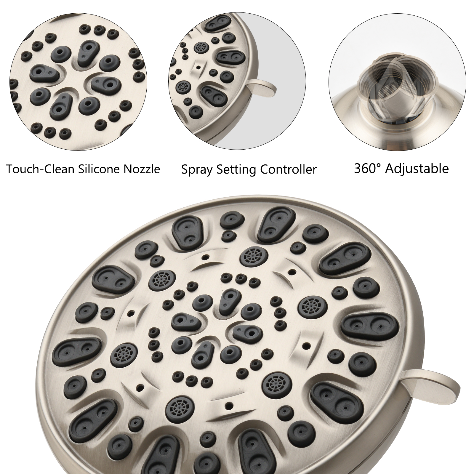 Dual Shower Head System with 360 Degree Rotation Fixed Shower Head