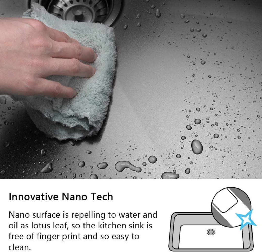 Boyel Living Undermount Kitchen Sink with Sink Grid Single Bowl Stainless Steel Kitchen Sink 30x18x9 inch Workstation Sink, Black