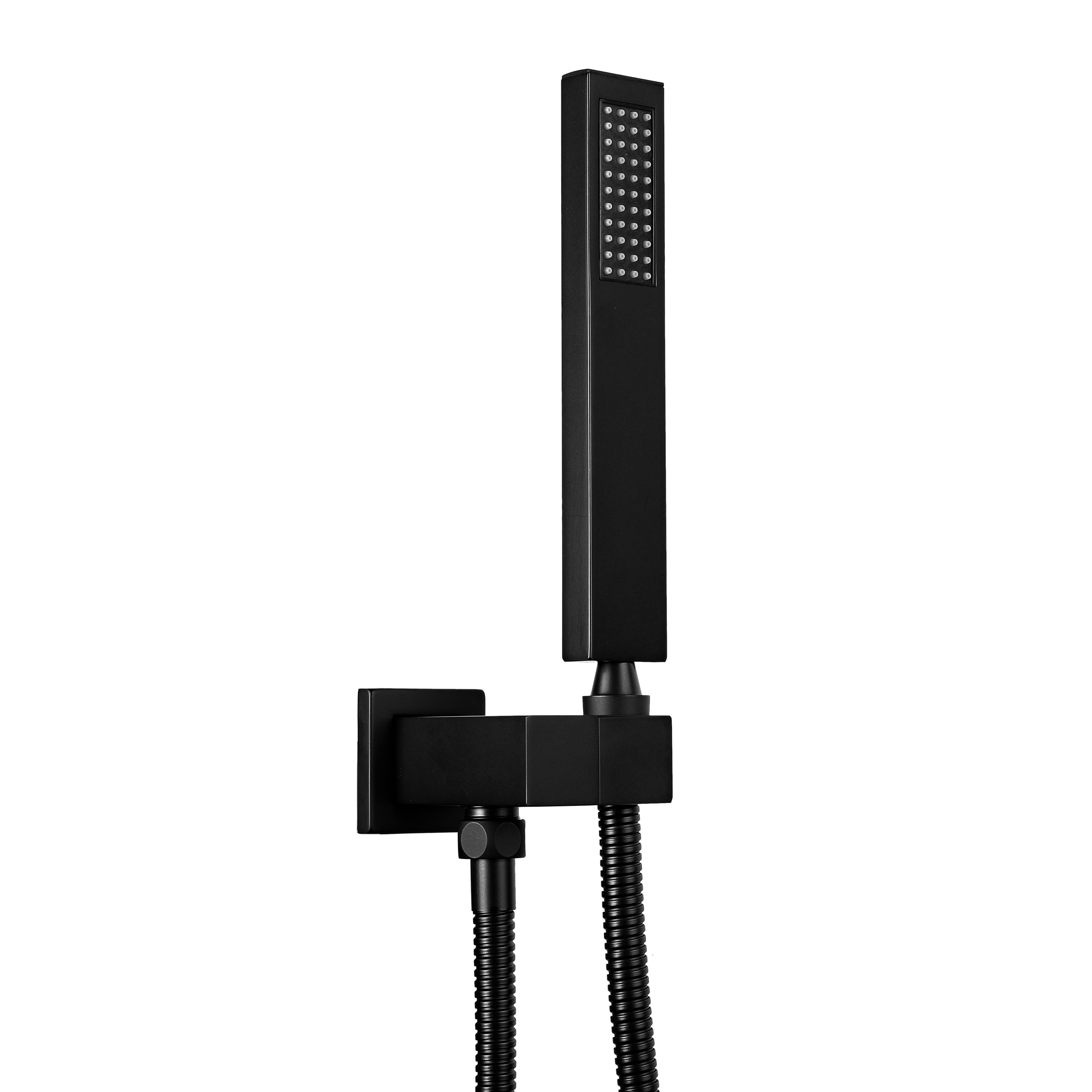 Square Hand-Held Bathtub Faucet In Matt Black