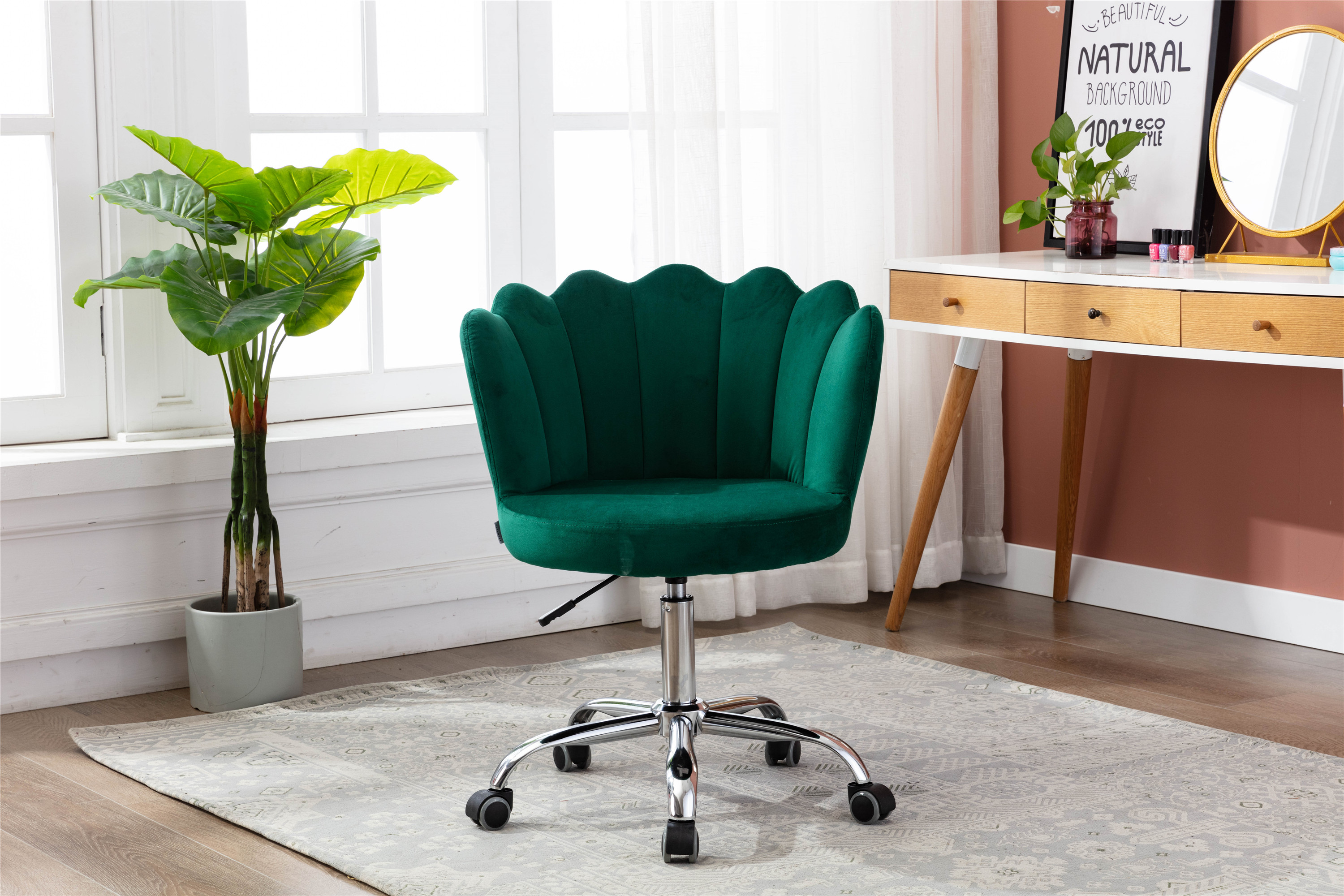 COOLMORE   Swivel Shell Chair for Living Room/Bed Room, Modern Leisure office Chair  Green-Boyel Living