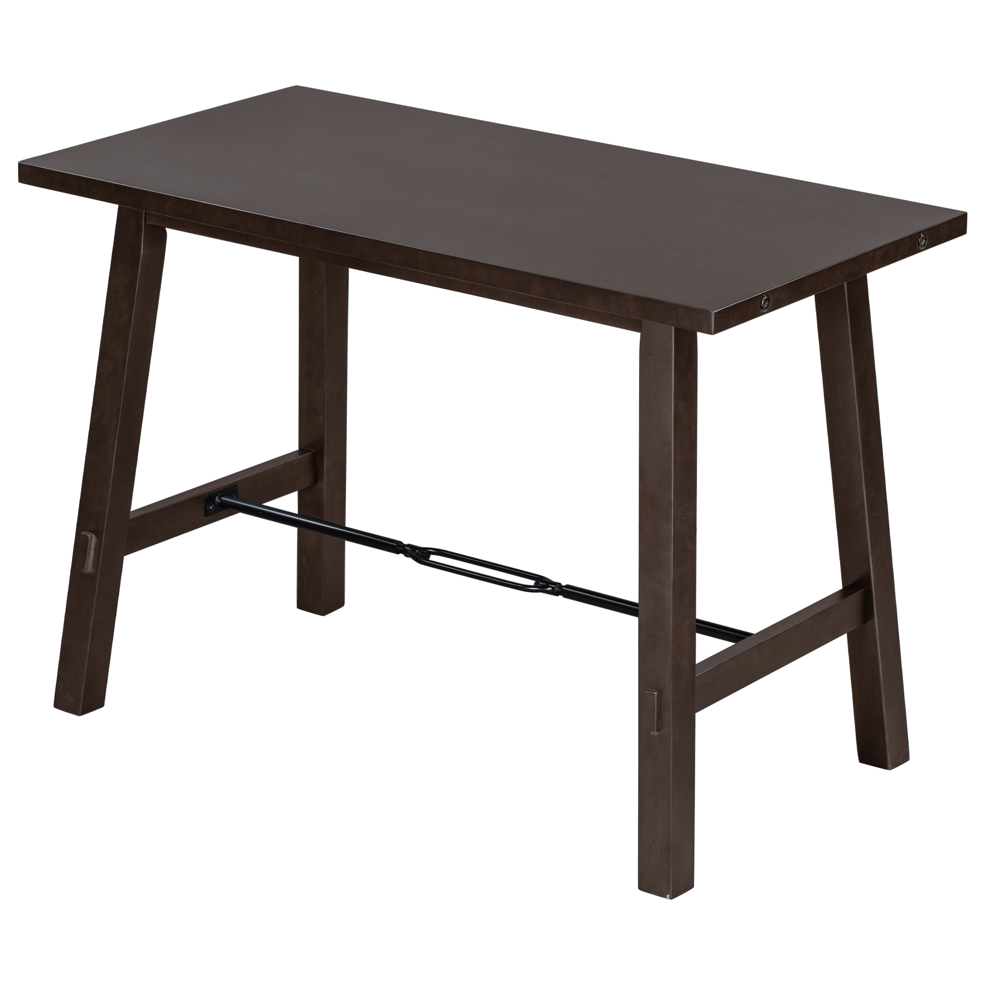 TREXM Counter Height Dining Table Solid Wood  Metal Dining Table for Small Space (Espresso)