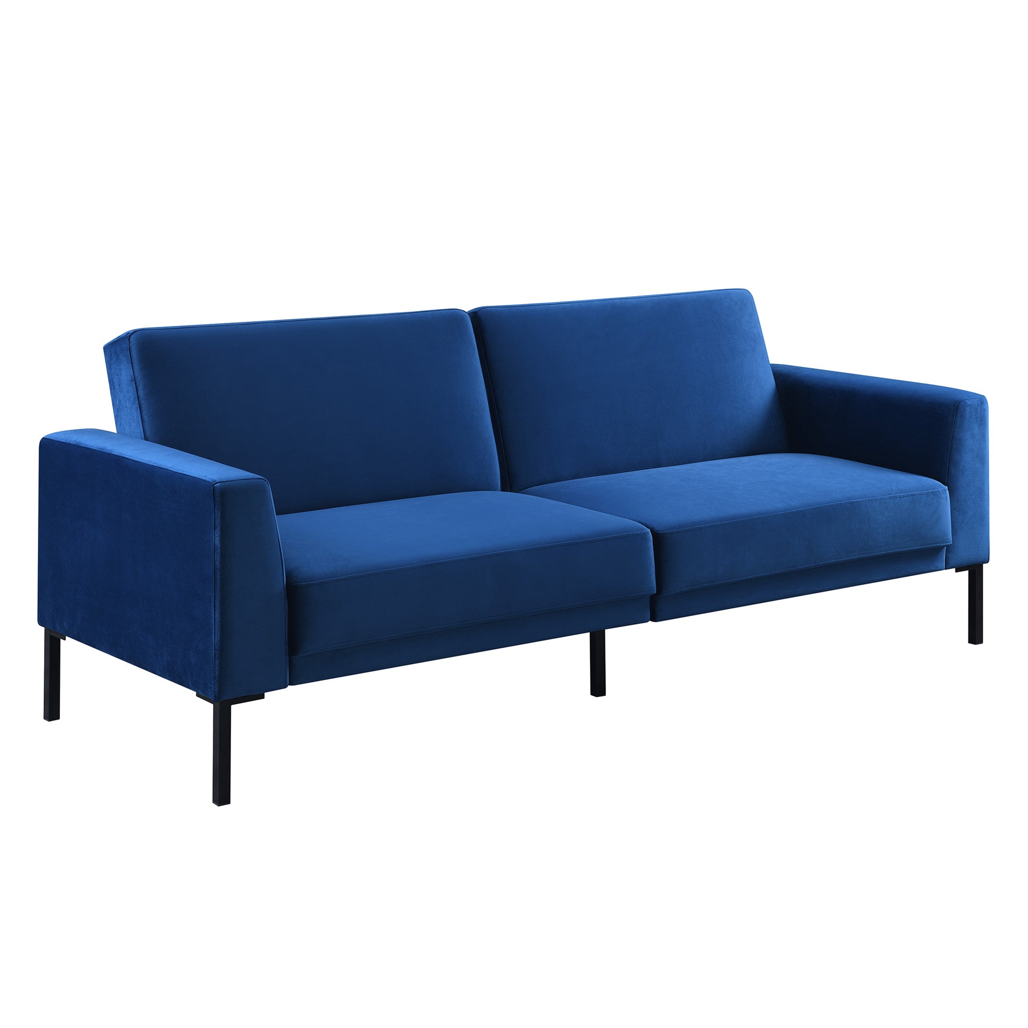 Velvet Upholstered Modern Convertible Folding Futon Sofa Bed for Compact Living Space, Apartment, Dorm-Boyel Living