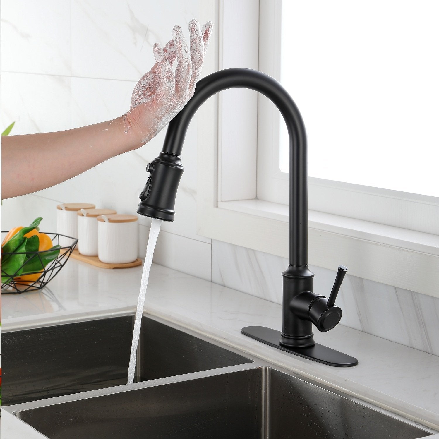 Touch Kitchen Faucet with Pull Down Sprayer-Boyel Living
