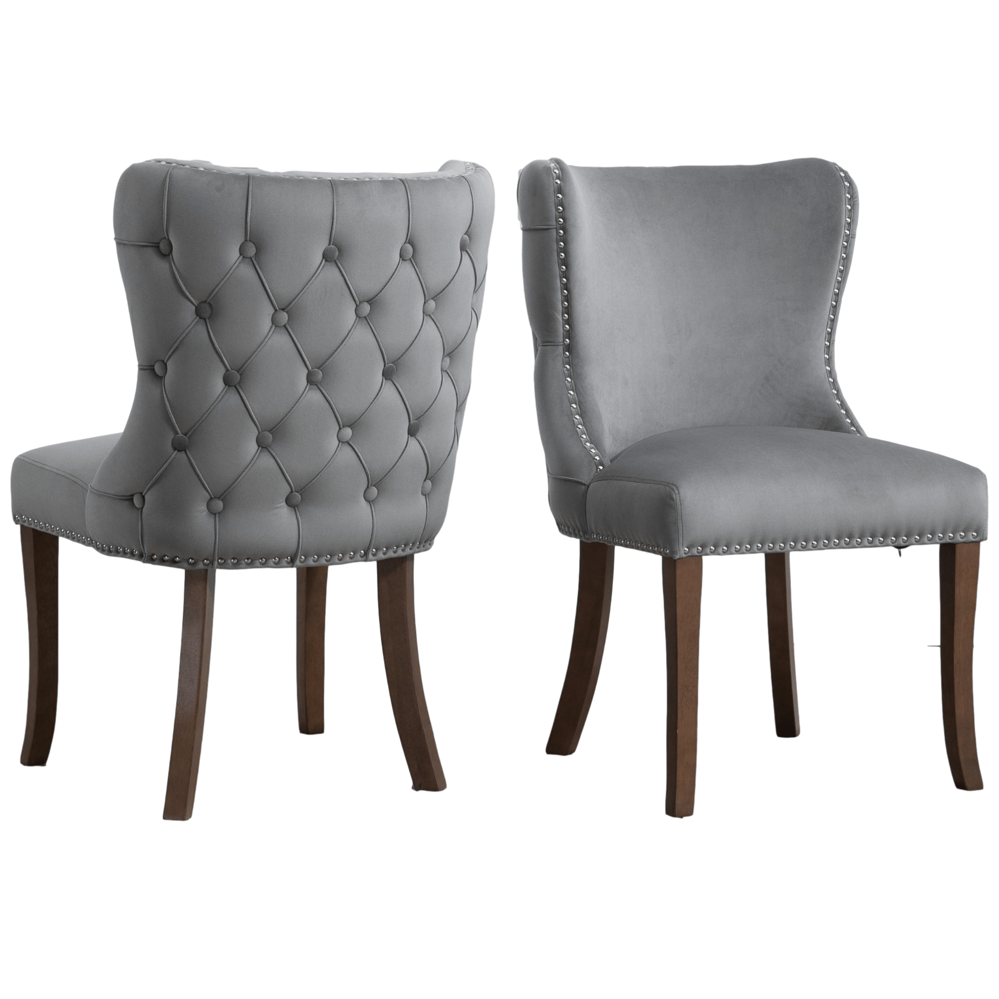 wingback dining chair with nailhead trim