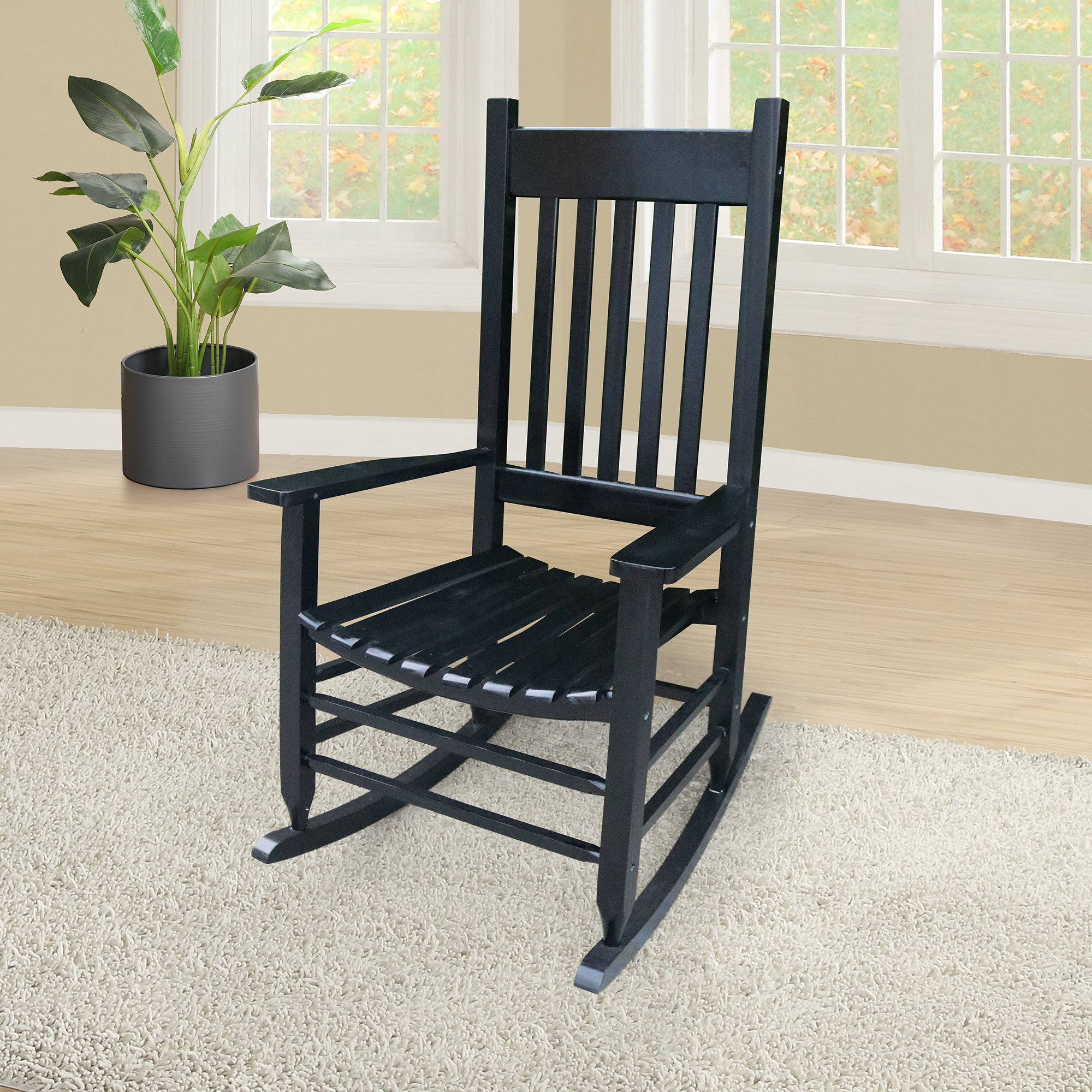 wooden porch rocker chair  Black-Boyel Living