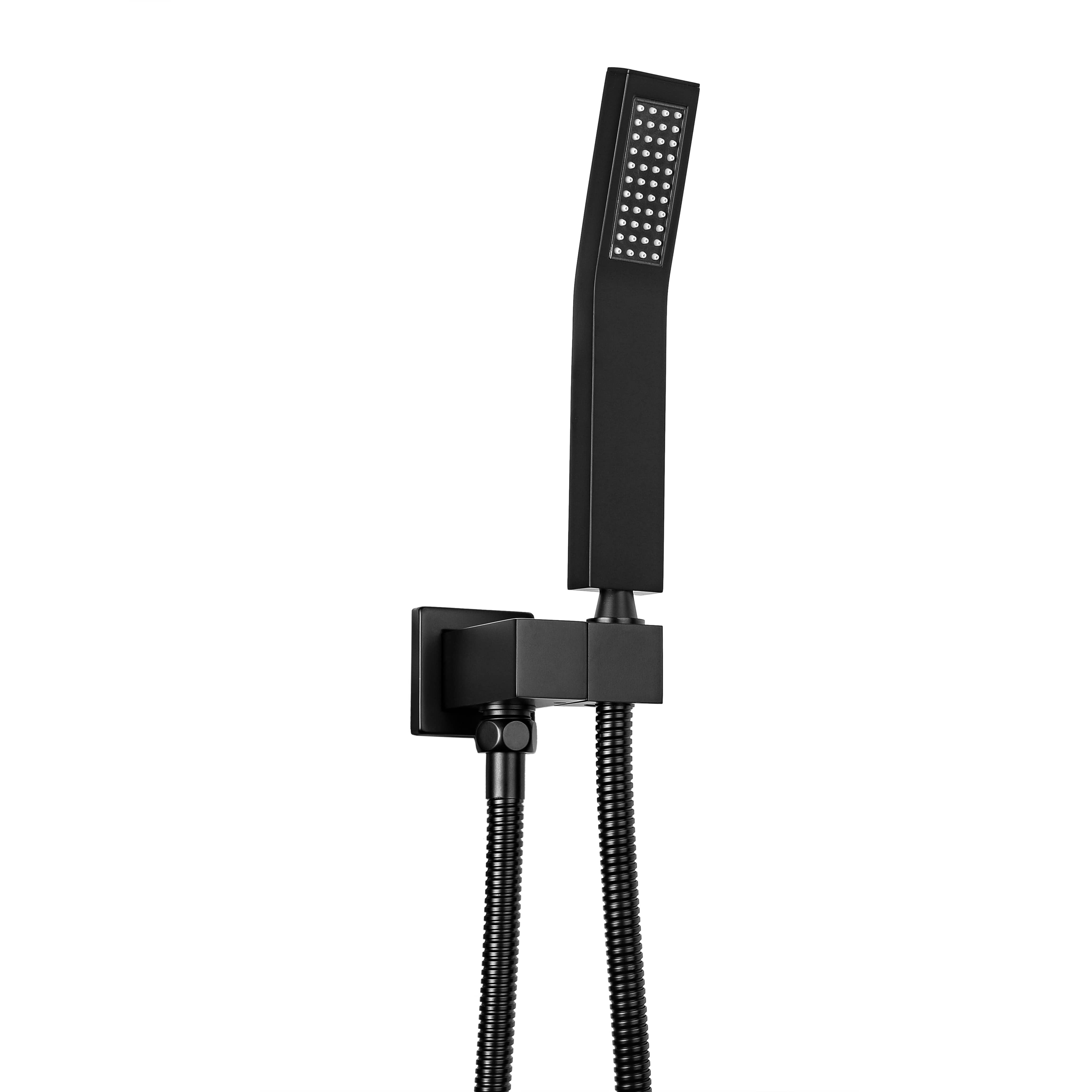 10 in. Square High Pressure Rain Shower System with Embedded Box in Matte Black-Boyel Living