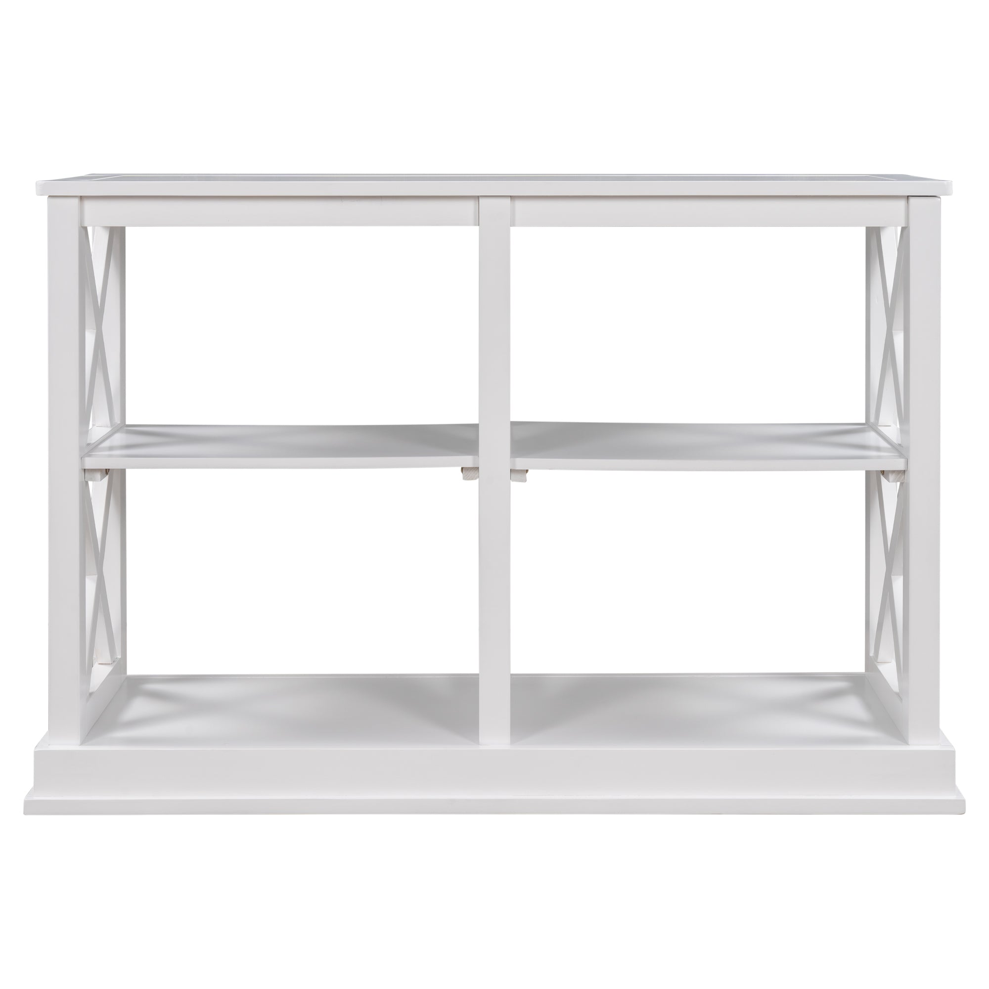 Console Table with 3-Tier Open Storage Spaces and "X" Legs, Narrow Sofa Entry Table-Boyel Living