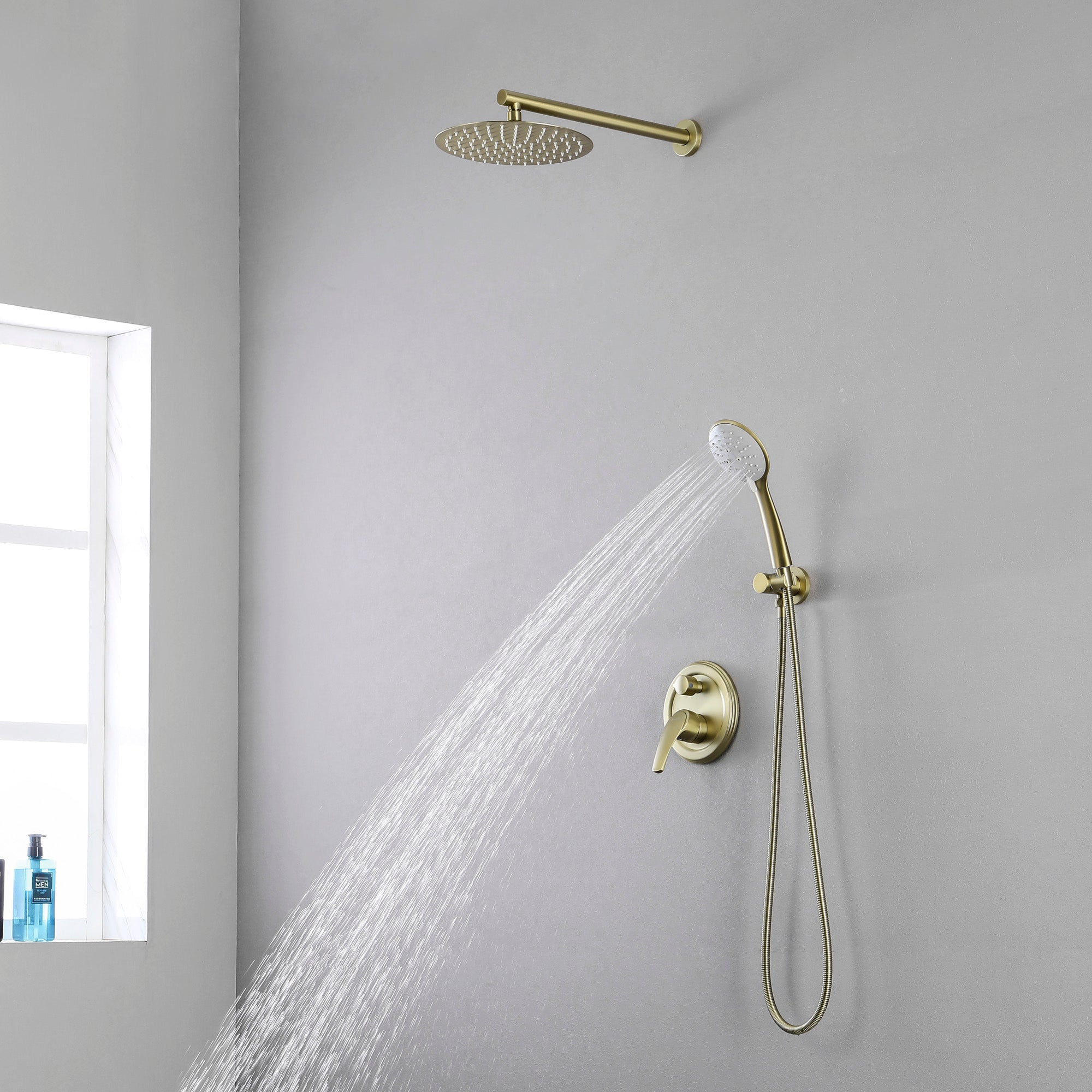 Boyel Living 10 in. Wall Mount Rain Shower System with Handheld Complete Shower System-Boyel Living