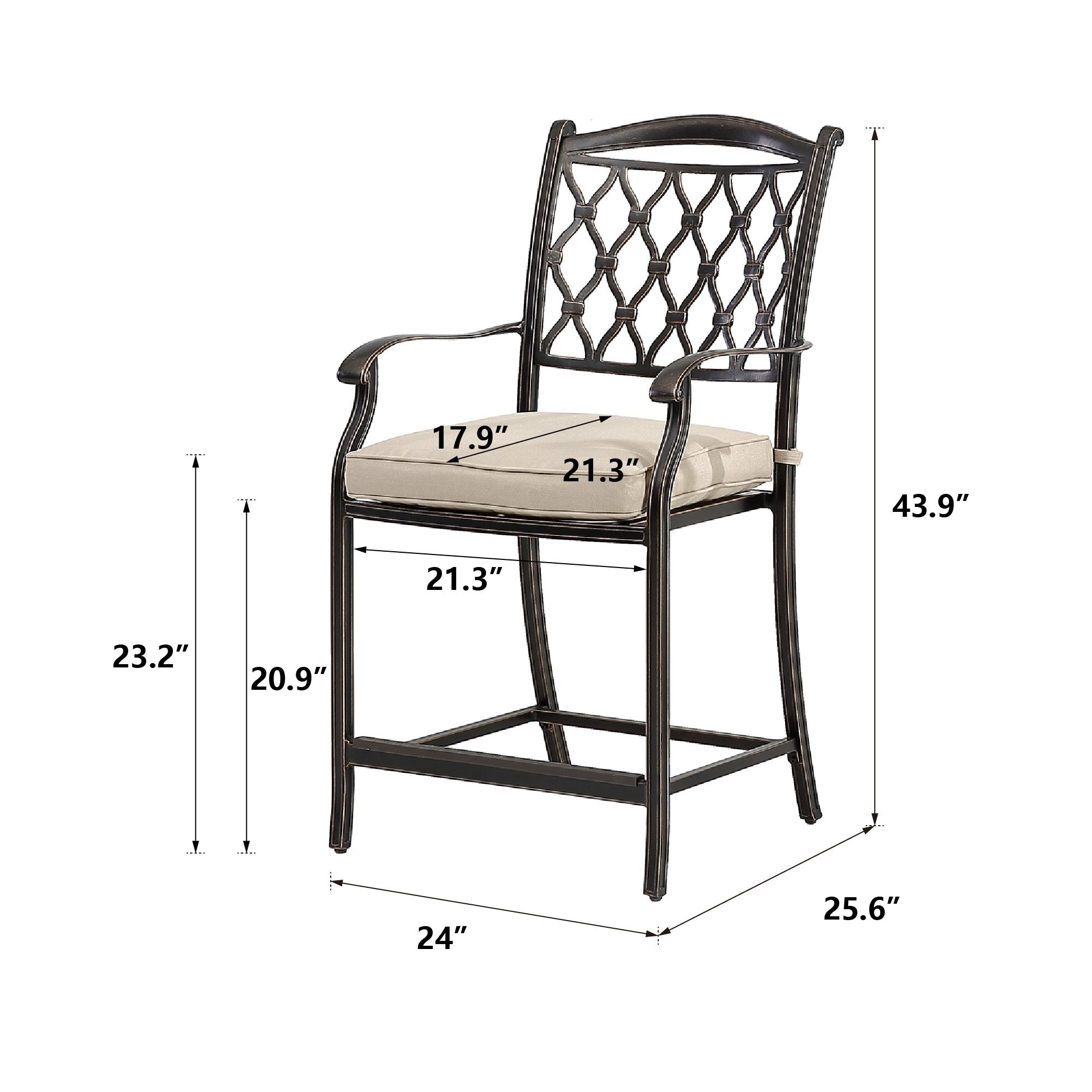 Cast aluminum high dining chair-Boyel Living