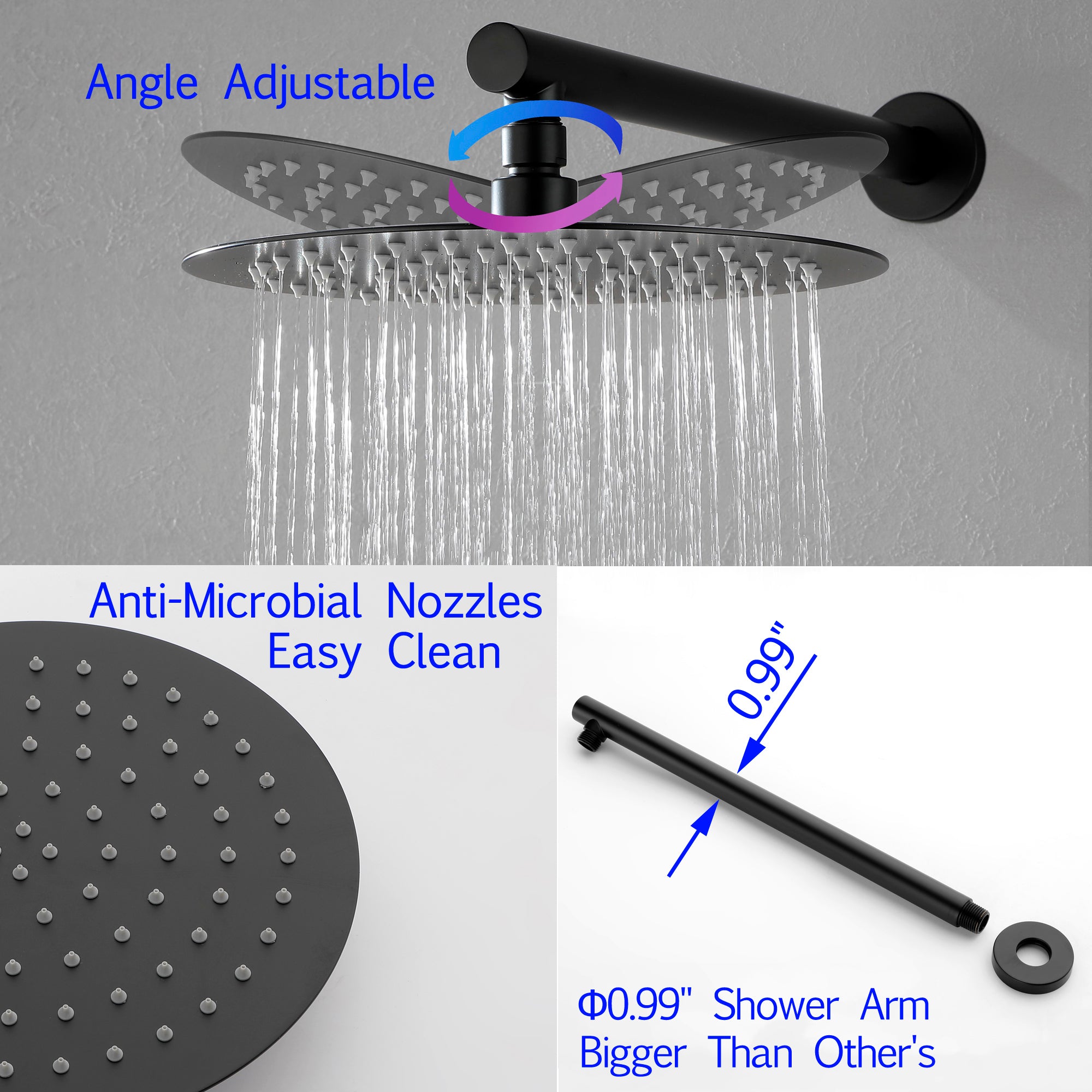 Boyel Living Wall Mount Dual Shower Heads System with Handheld-Boyel Living