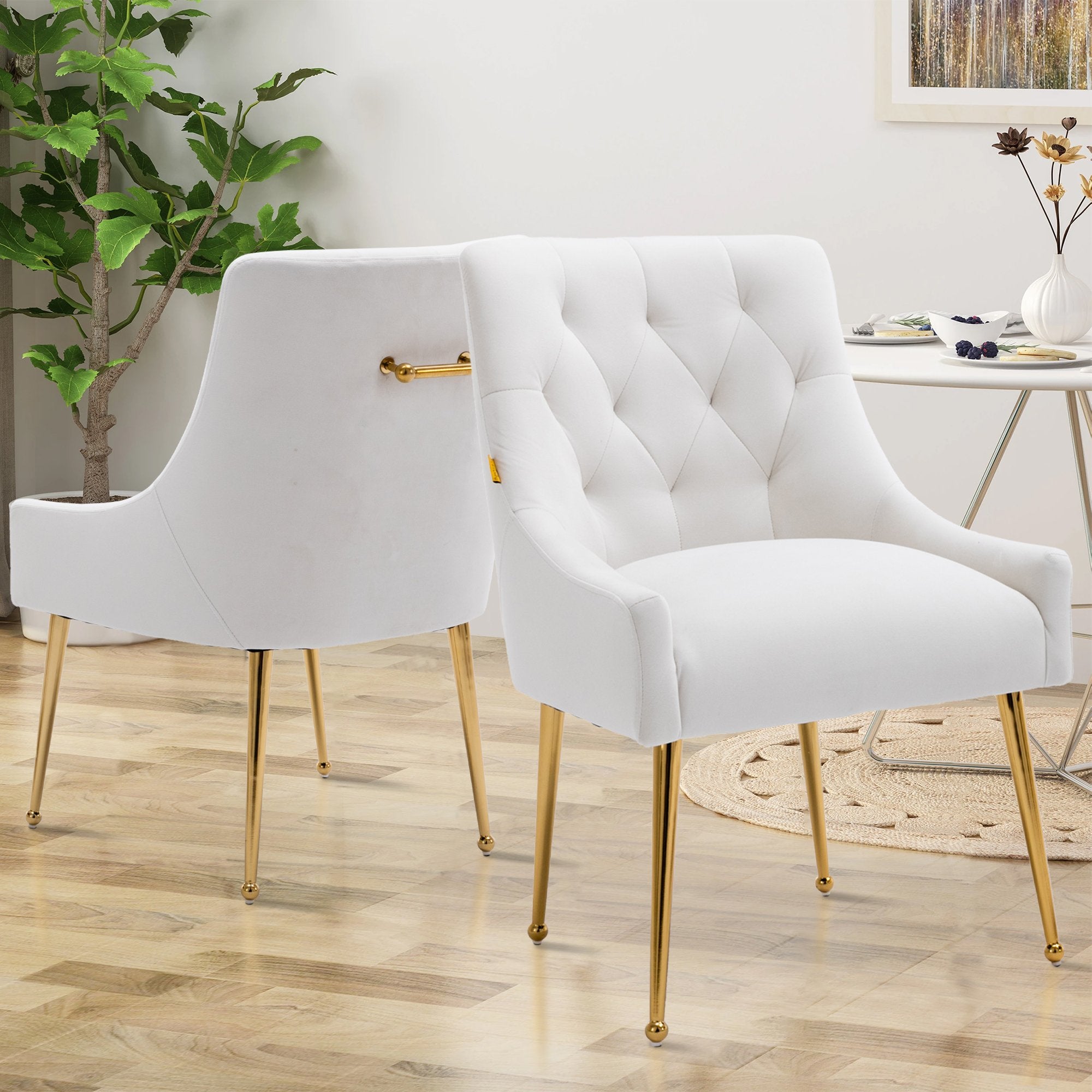 Boyel Living Tufted Velvet Upholstered Dining Chair, Velvet Side Chair, Accent Chair - Set of 2-Boyel Living