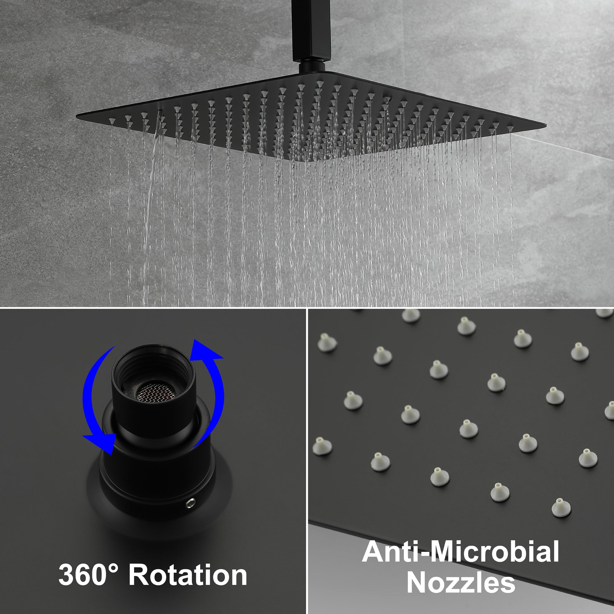 Boyel Living Ceiling Mount Rain Shower System with Dual Shower Heads-Boyel Living