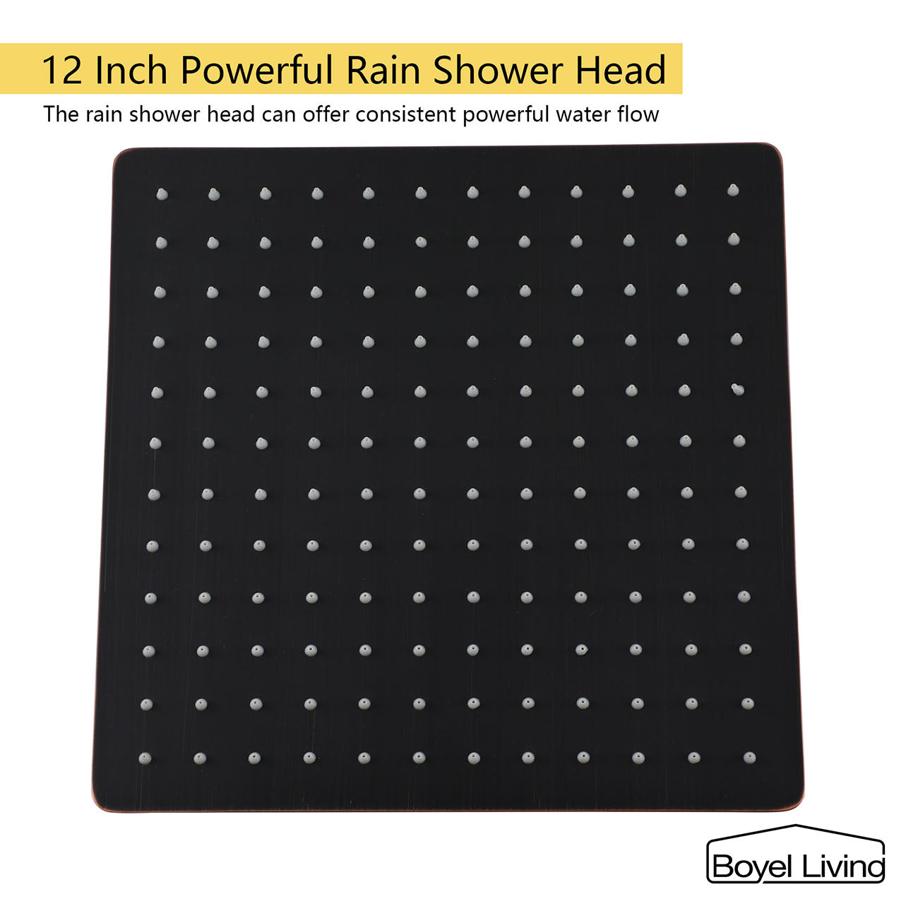 Boyel Living 1-Spray Patterns with 2.5 GPM Ceiling Mount Dual Shower Heads and Handheld Shower in Oil Rubbed Bronze, 10/12/16 in.-Boyel Living