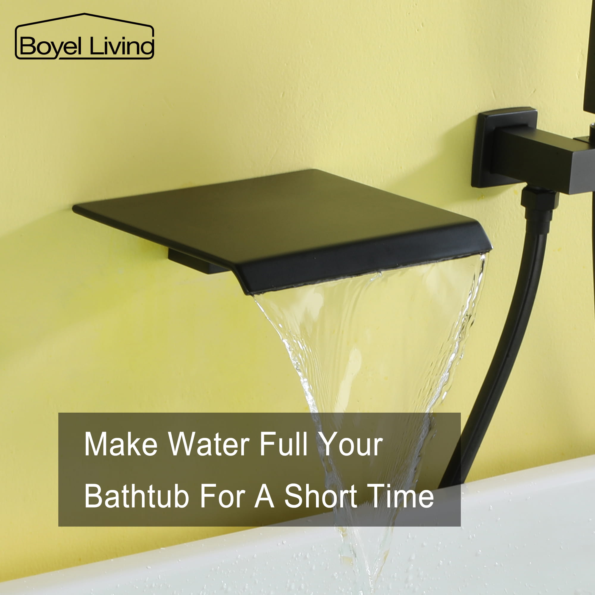 Wall Mount Single-Handle Roman Tub Faucet with Hand Shower-Boyel Living