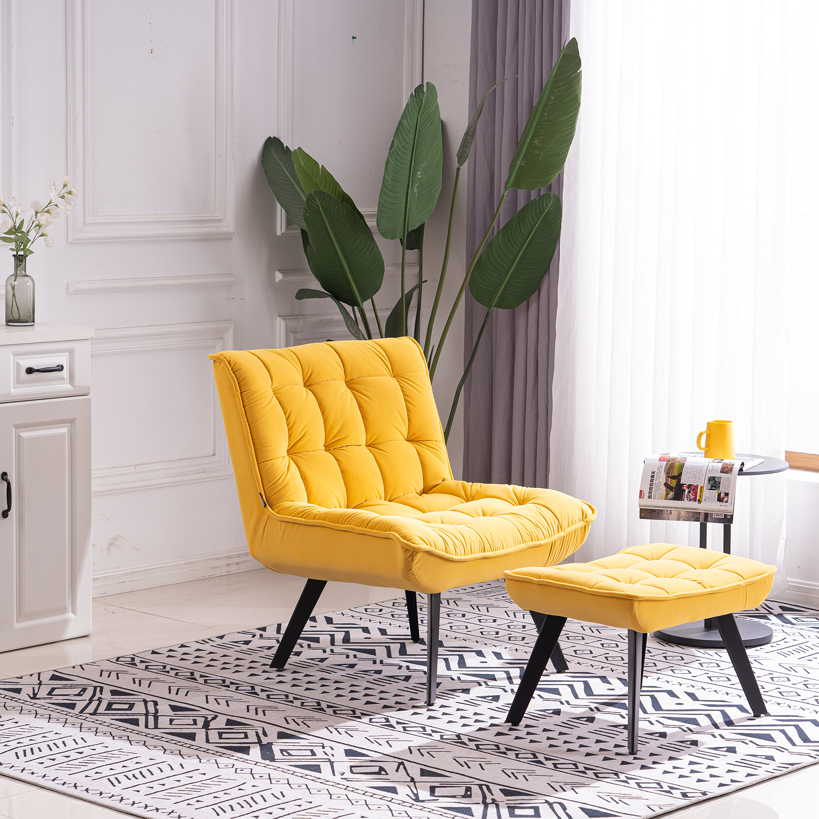 Modern yellow accent chair hot sale