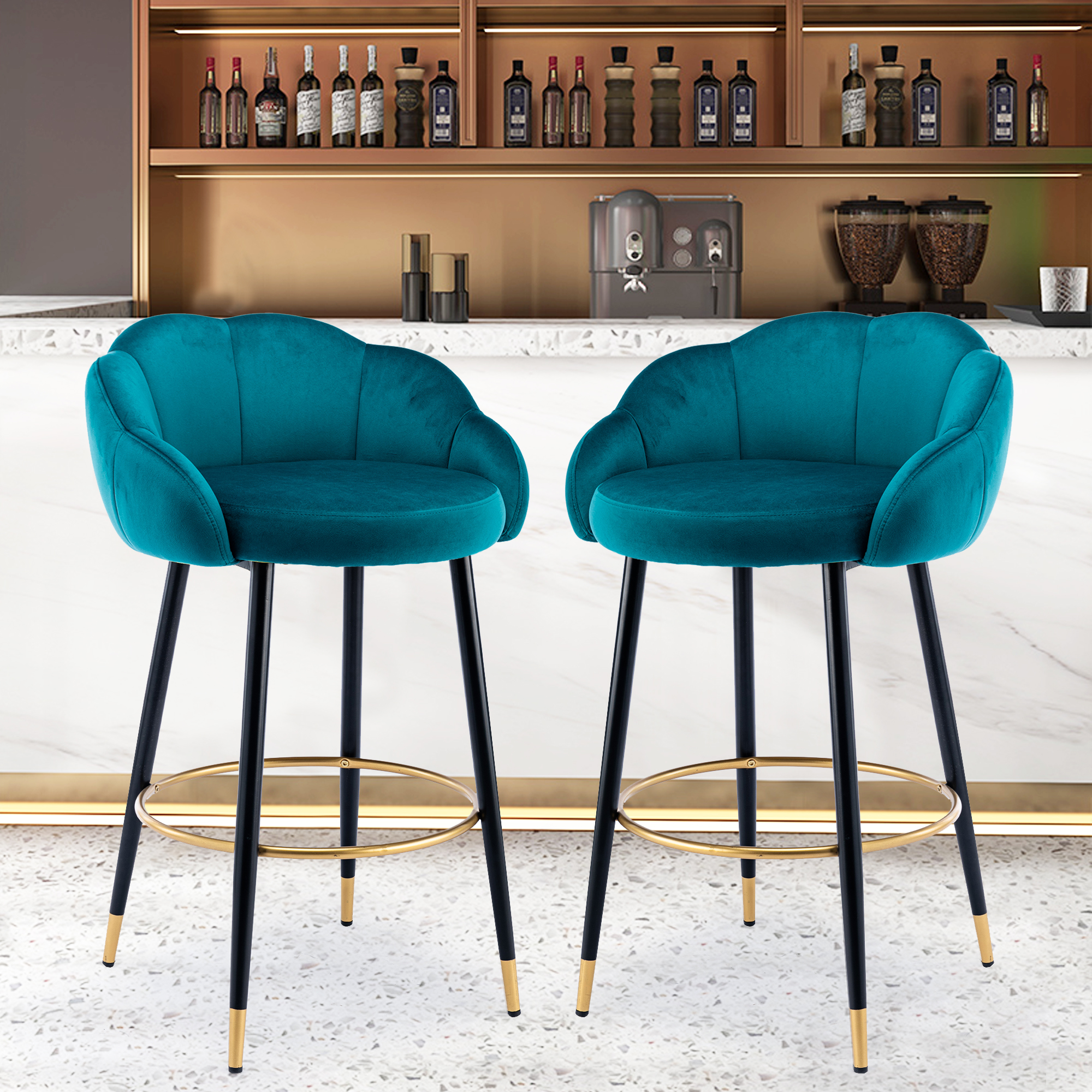 COOLMORE  Bar Stools with Back and Footrest Counter Height Dining Chairs-Boyel Living