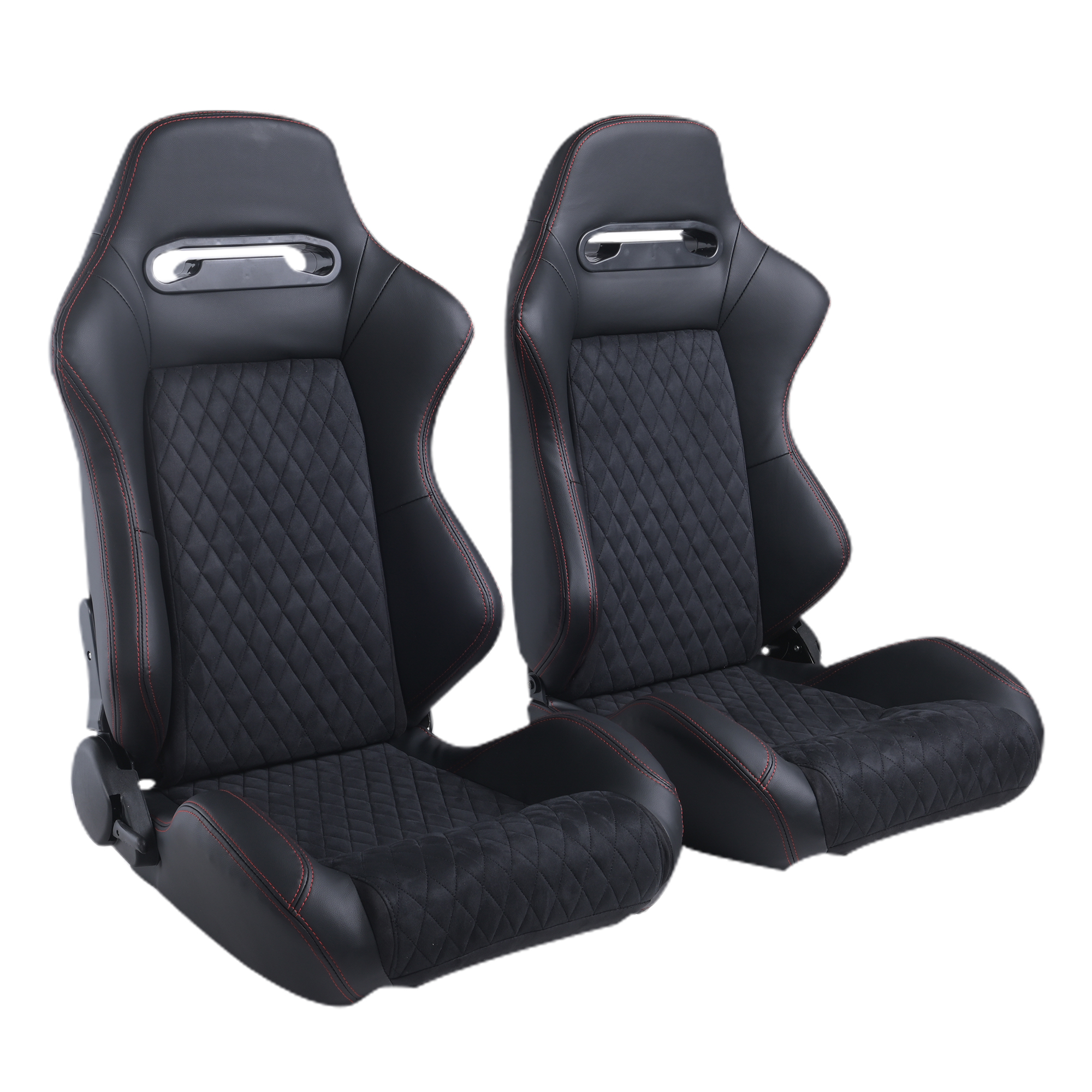 RACING SEAT HIGH QUALITY PVC WITH SUADE MATERIAL DOUBLE SLIDER  2PCS-Boyel Living