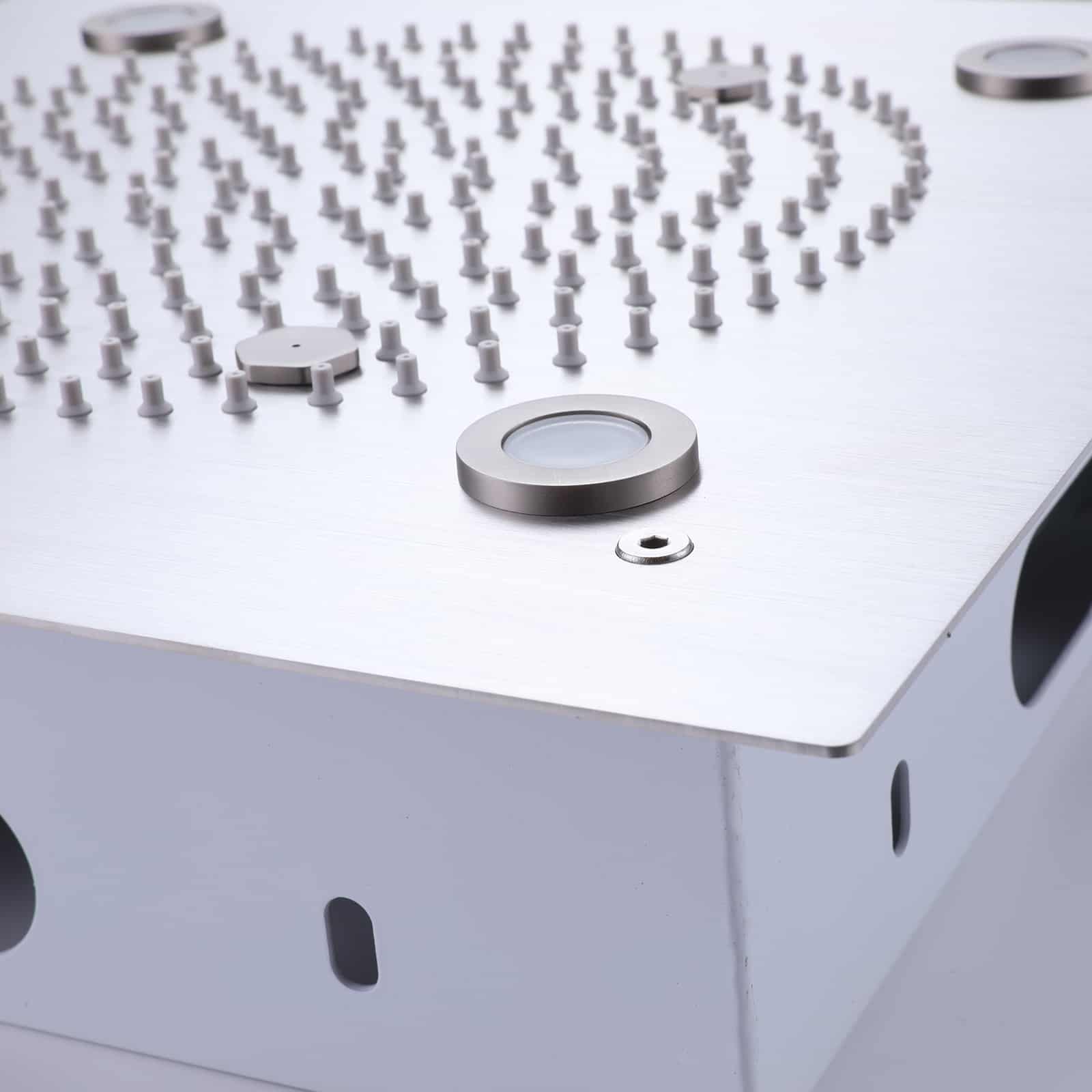 Boyel Living Luxury LED Ceiling Rainfall Shower Head System with Body Jets Bathroom Shower Faucet Complete Set, Flow Adjustable-Boyel Living