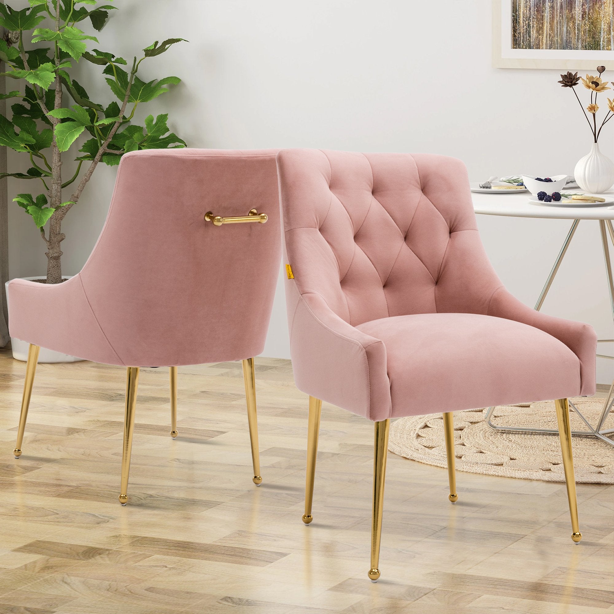 Boyel Living Tufted Velvet Upholstered Dining Chair, Velvet Side Chair, Accent Chair - Set of 2-Boyel Living