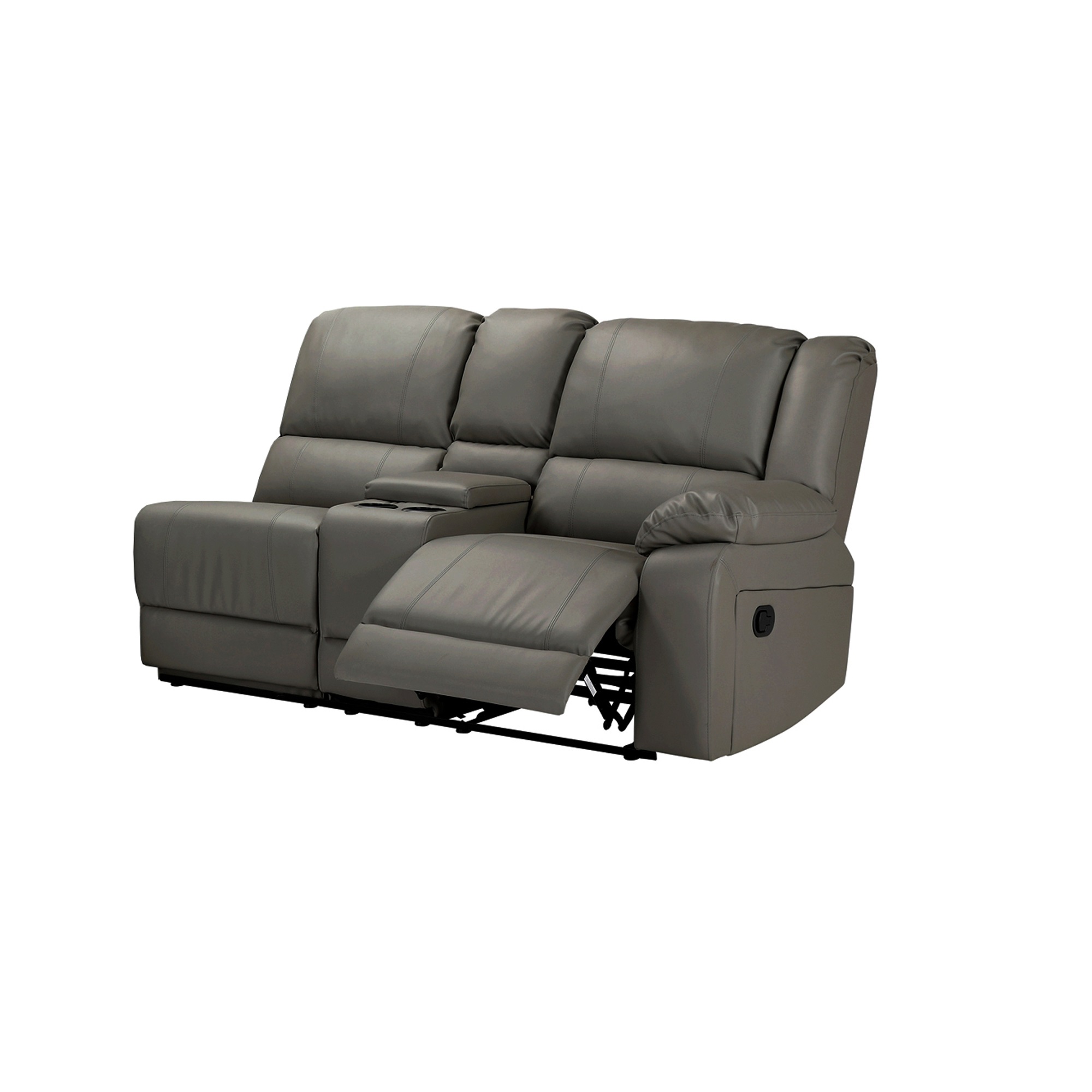 RIGHT FACING 2-SEATER WITH CONSOLE GREY PU-Boyel Living