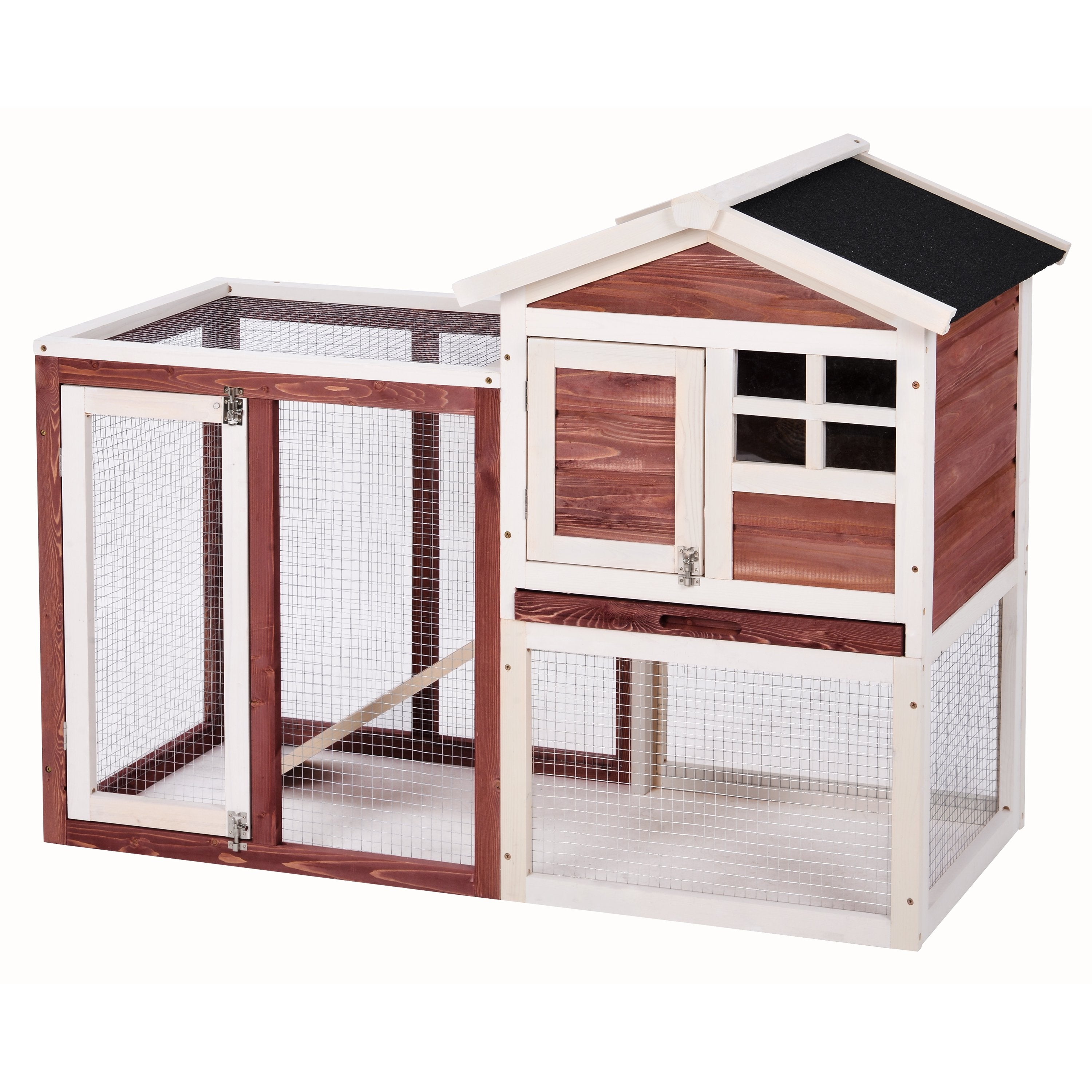 Wooden Pet House Rabbit Bunny Wood Hutch House Dog House Chicken Coops Chicken Cages Rabbit Cage, Auburn-Boyel Living