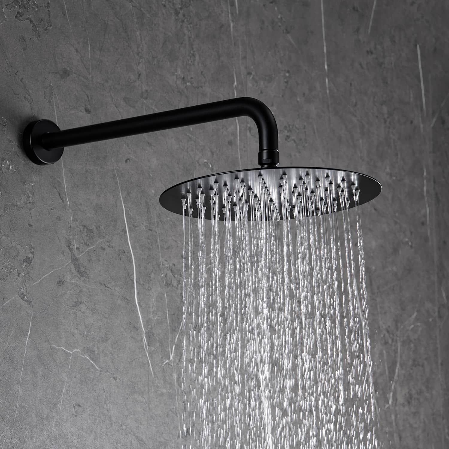 4 GPM 10 in. Round Shower System With Handheld Shower Head in Matte Black-Boyel Living