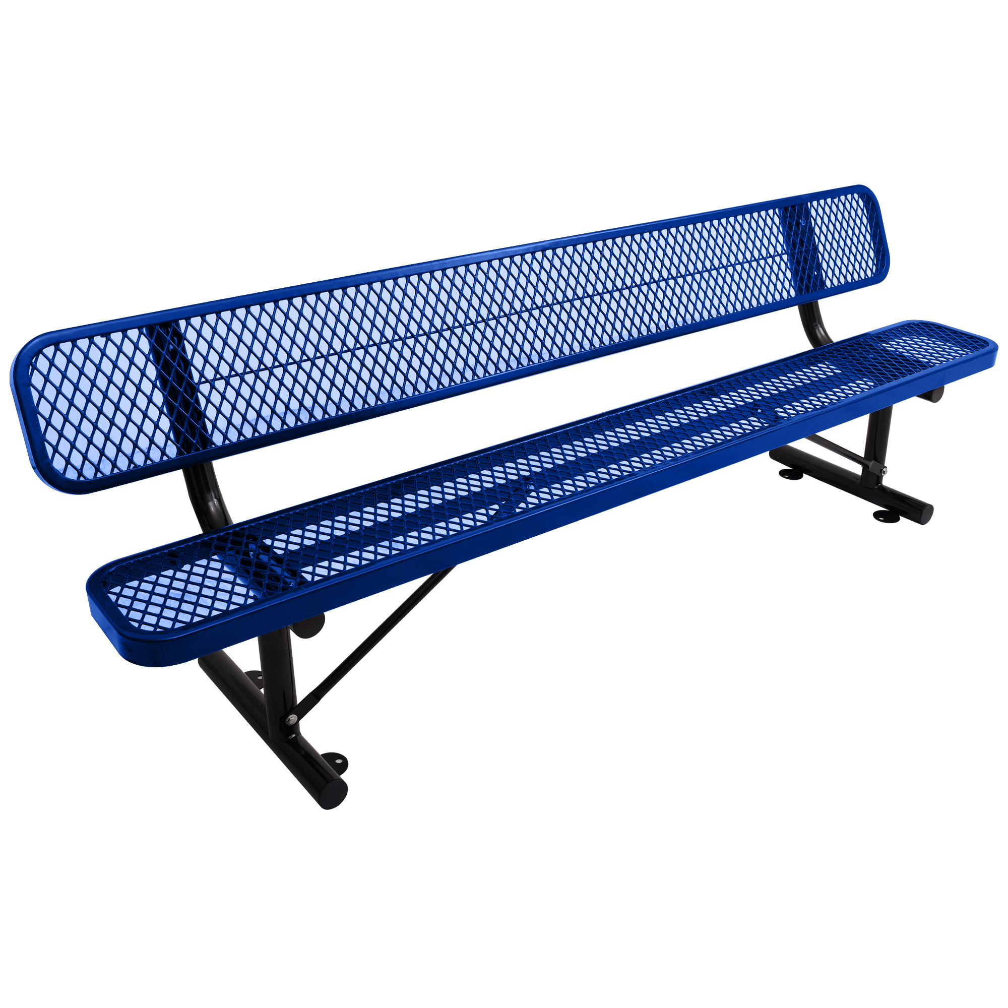 8 ft. Outdoor Steel Bench with Backrest BLue-Boyel Living