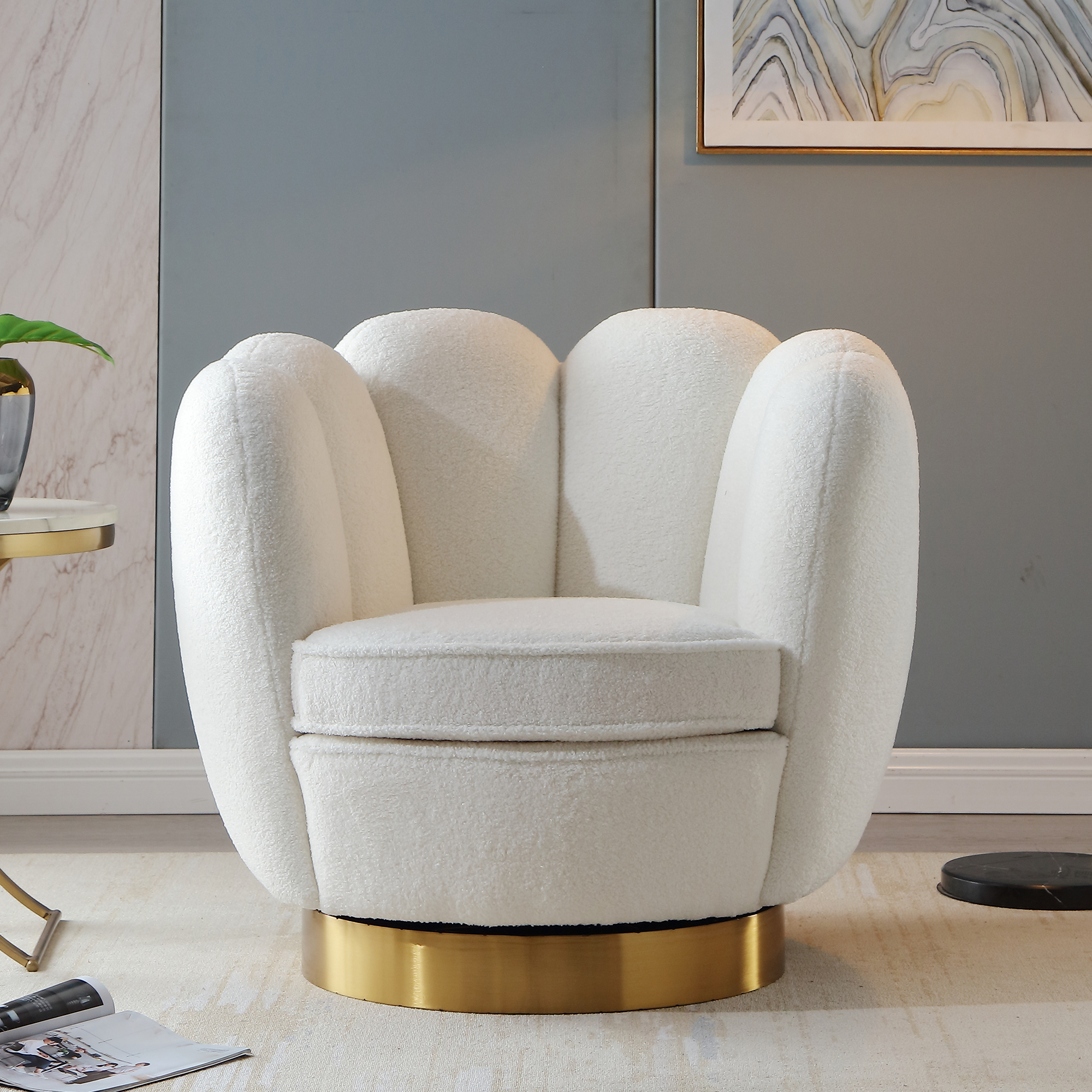 Modern swivel accent chair barrel chair for hotel living room / Modern leisure chair-Boyel Living