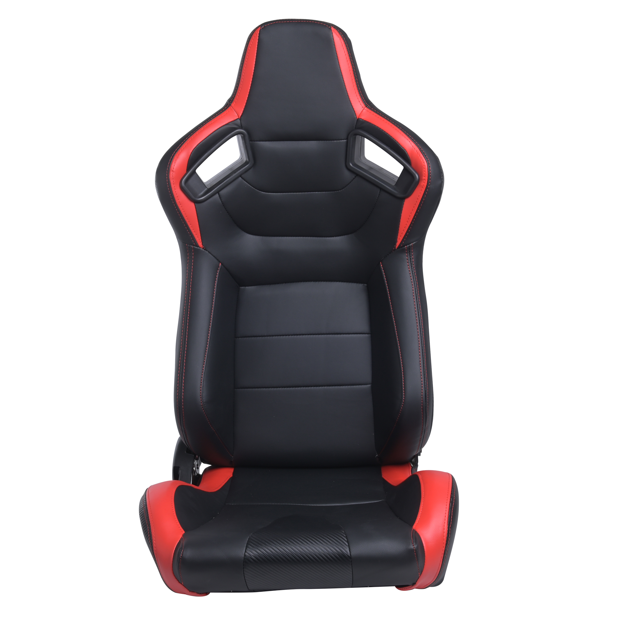 RACING SEAT  BLACK RED  PVC LEATHER WITH DOUBLE SLIDER  2PCS-Boyel Living