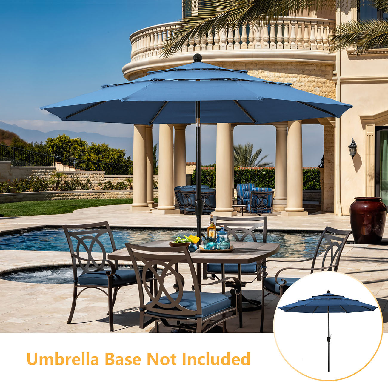 Boyel Living 10ft Patio Umbrella with Double Airvent (Navy)-Boyel Living